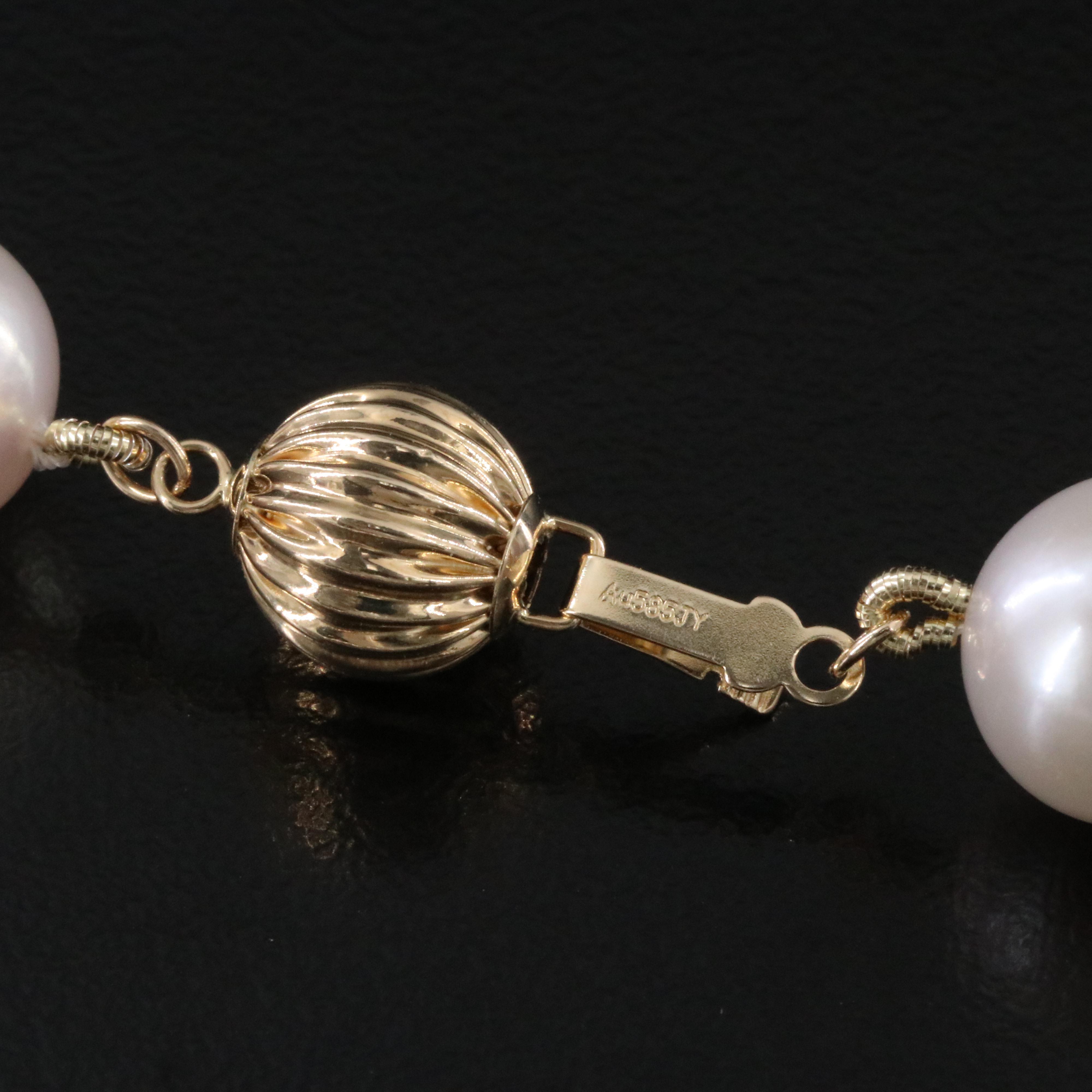 Pearl Necklace with 14K Clasp