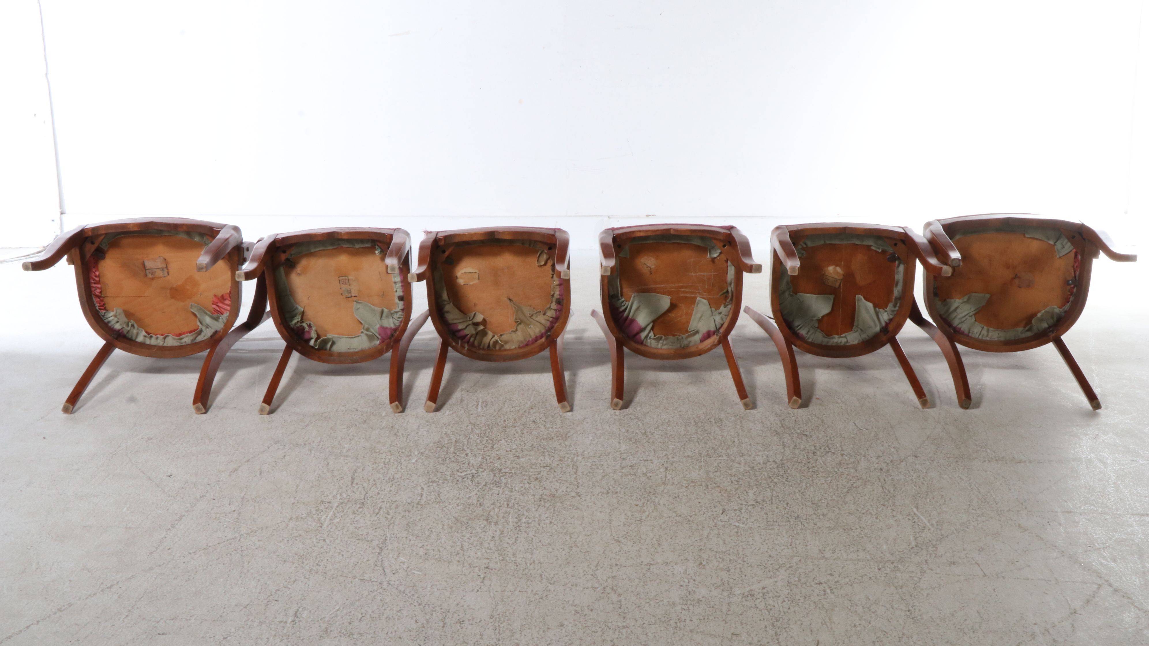 Seven-Piece Mahogany Dining Set with Hepplewhite Style Ribbon-Back Chairs