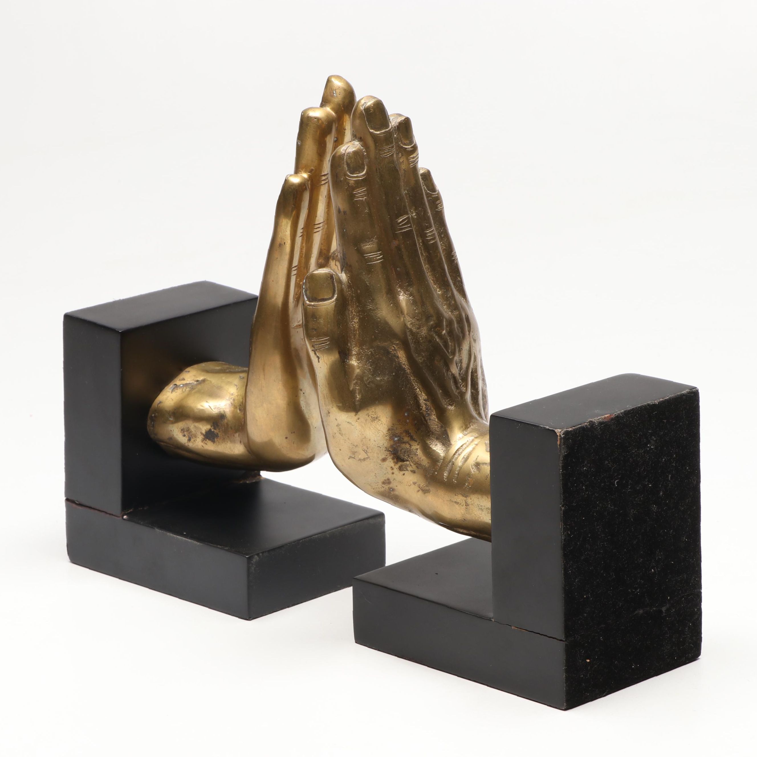 Brass Finish Praying Hand Bookends