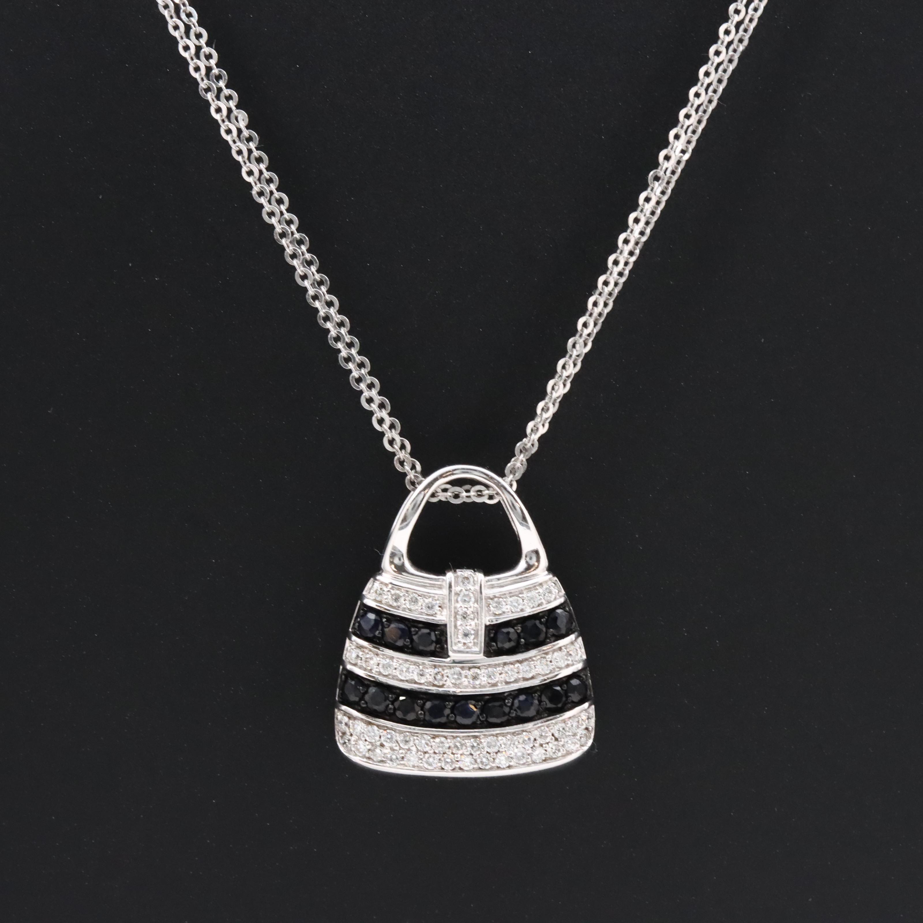 Mirabelle 18K Sapphire and Diamond Pendant on 18K Necklace