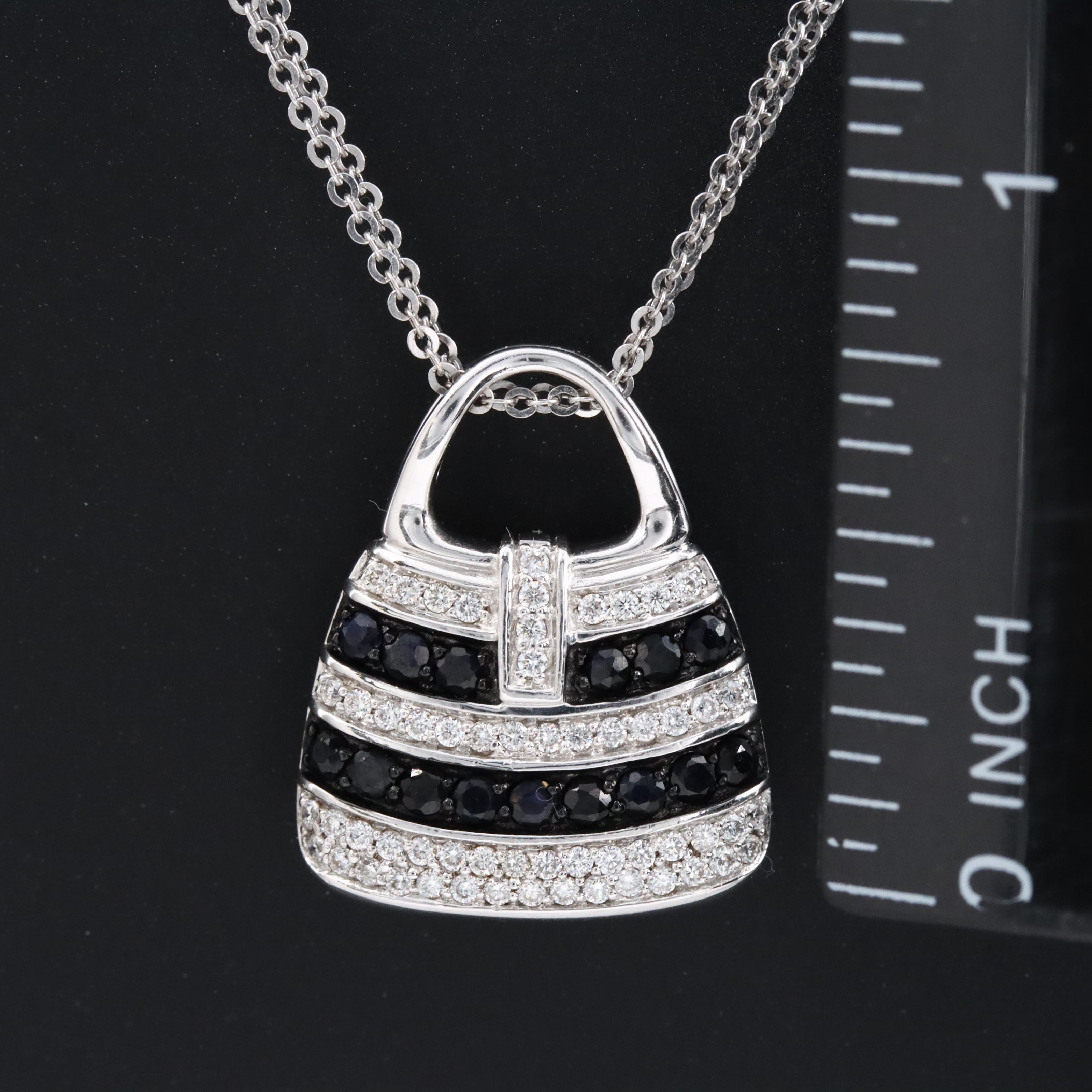 Mirabelle 18K Sapphire and Diamond Pendant on 18K Necklace