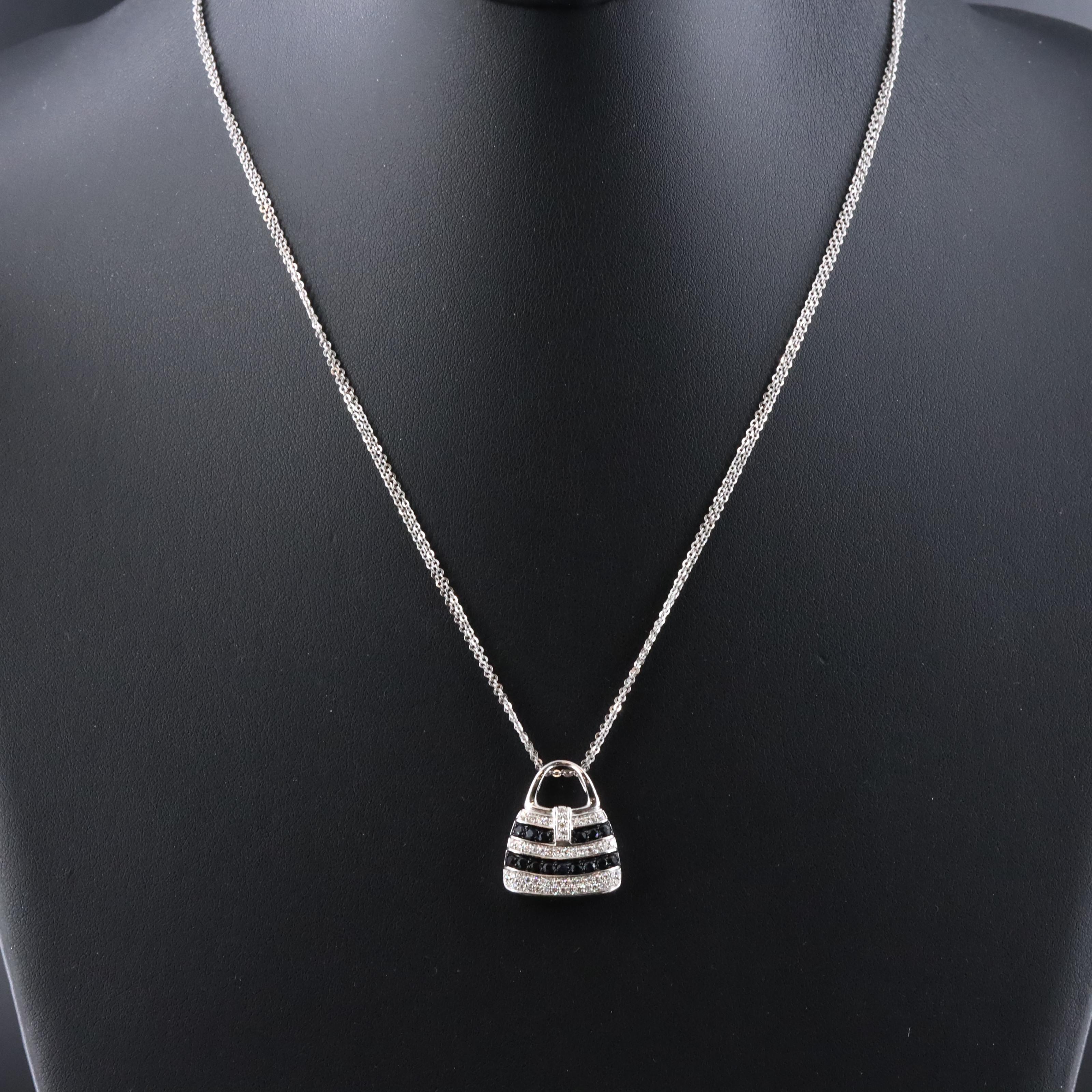 Mirabelle 18K Sapphire and Diamond Pendant on 18K Necklace