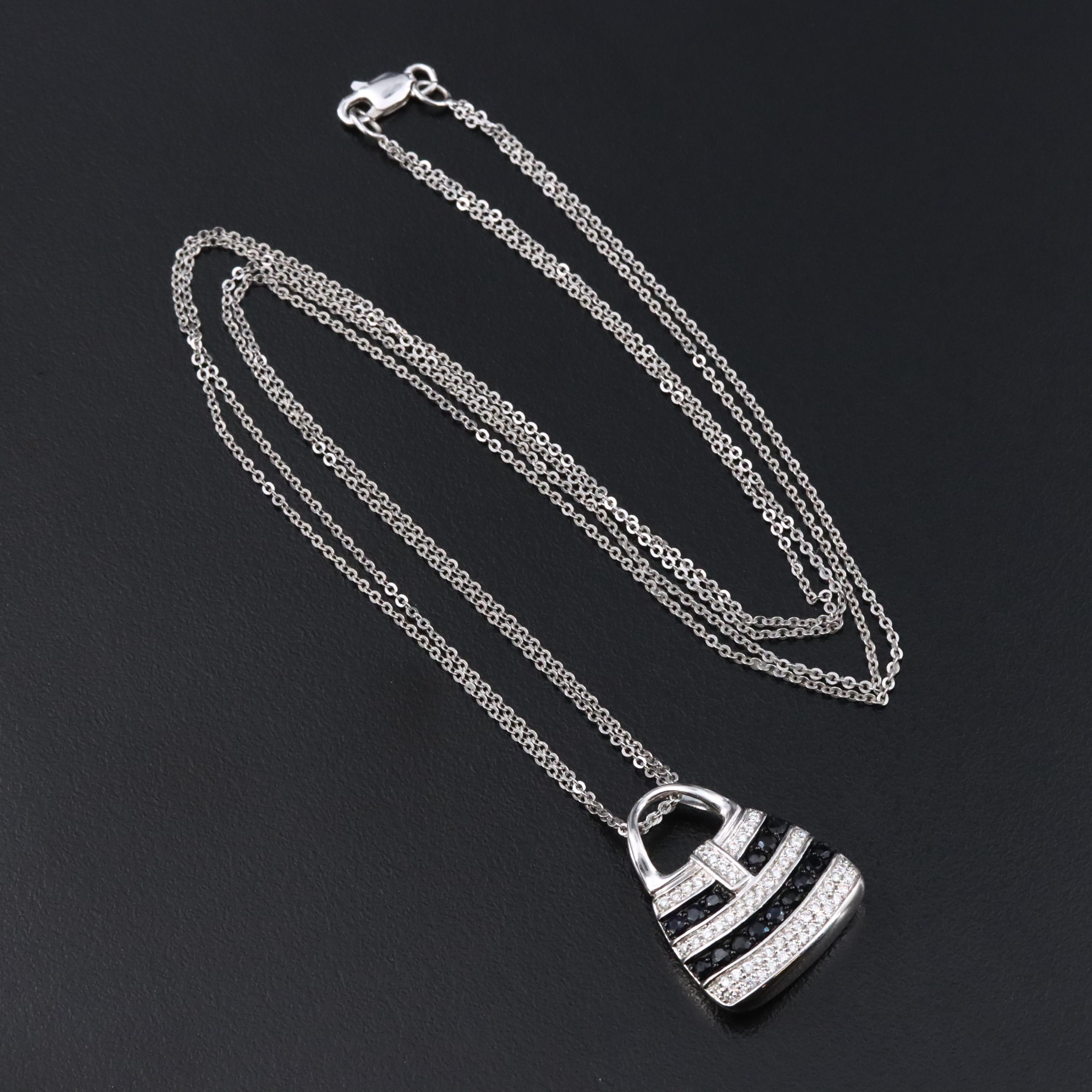 Mirabelle 18K Sapphire and Diamond Pendant on 18K Necklace