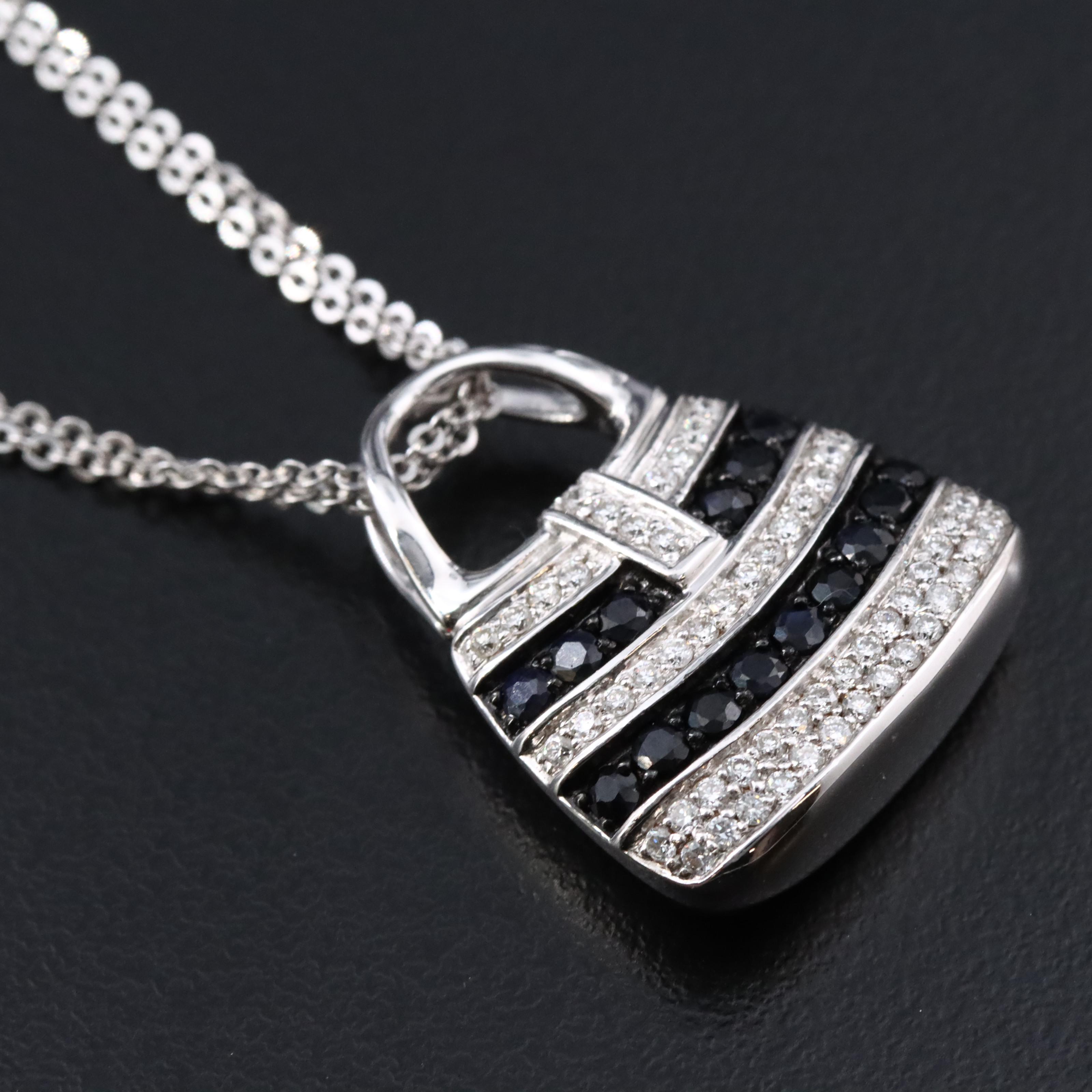 Mirabelle 18K Sapphire and Diamond Pendant on 18K Necklace