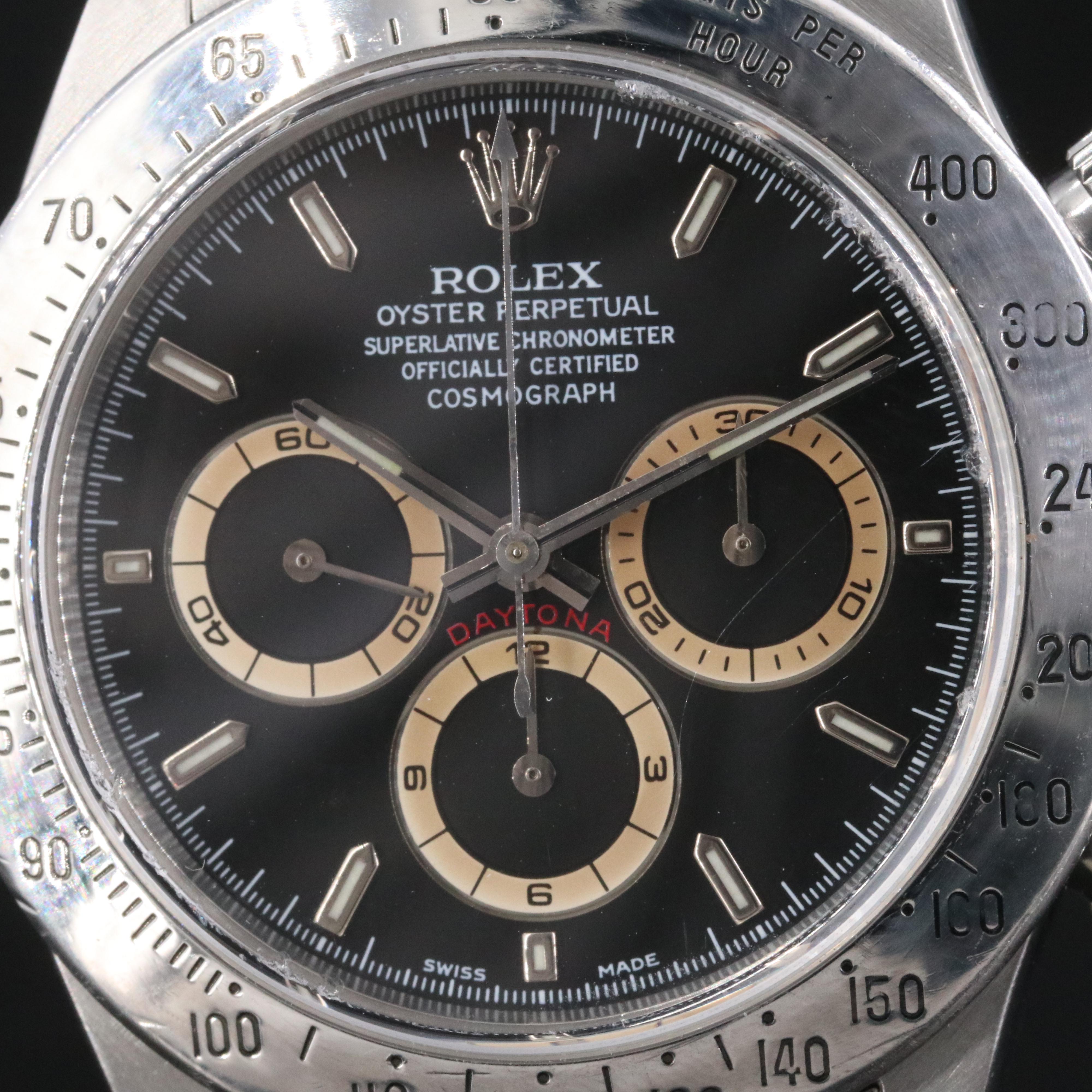 1999 Rolex Cosmograph Daytona Black Dial Oyster Bracelet Watch