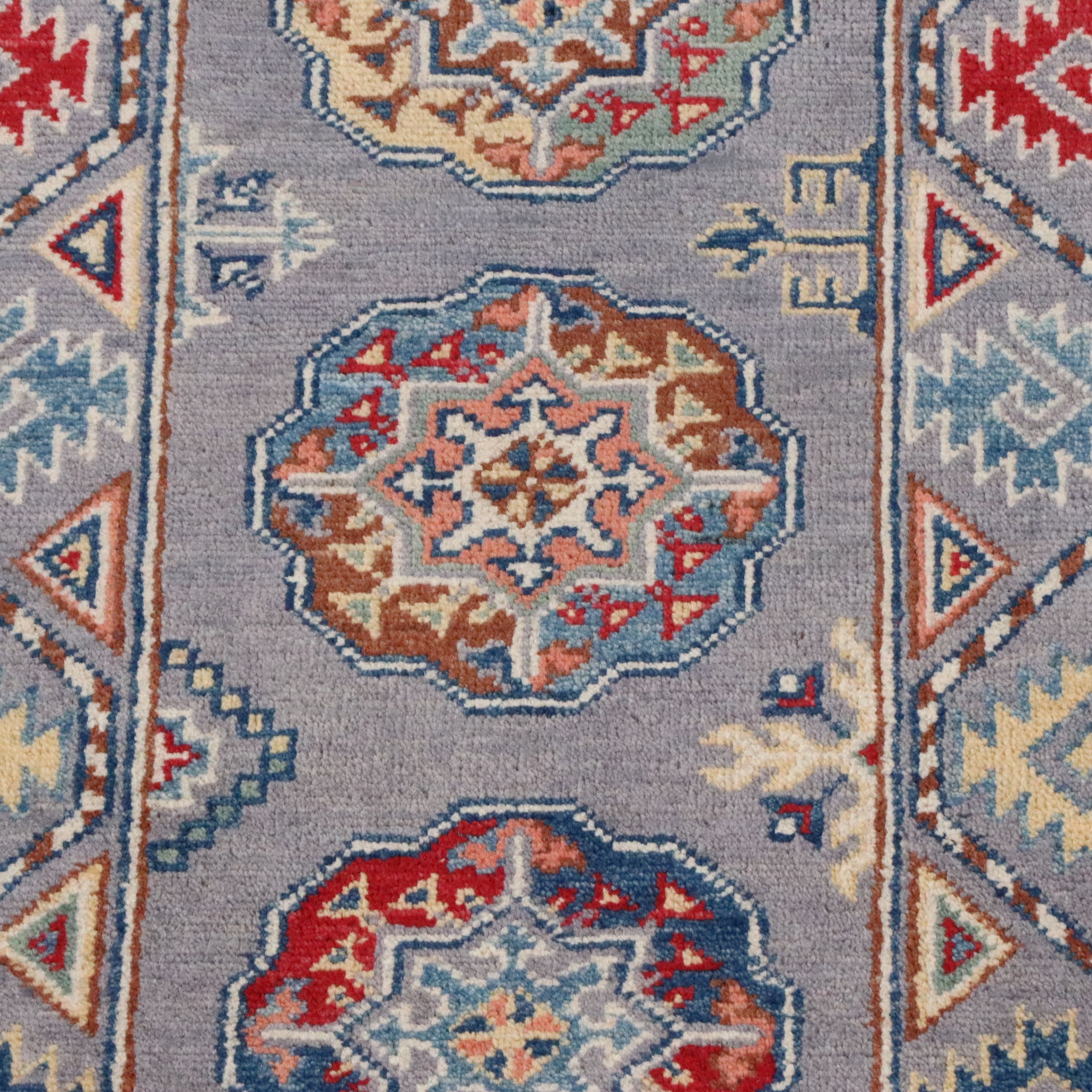2'1 x 5'10 Hand-Knotted Pakistani Kazak Accent Rug