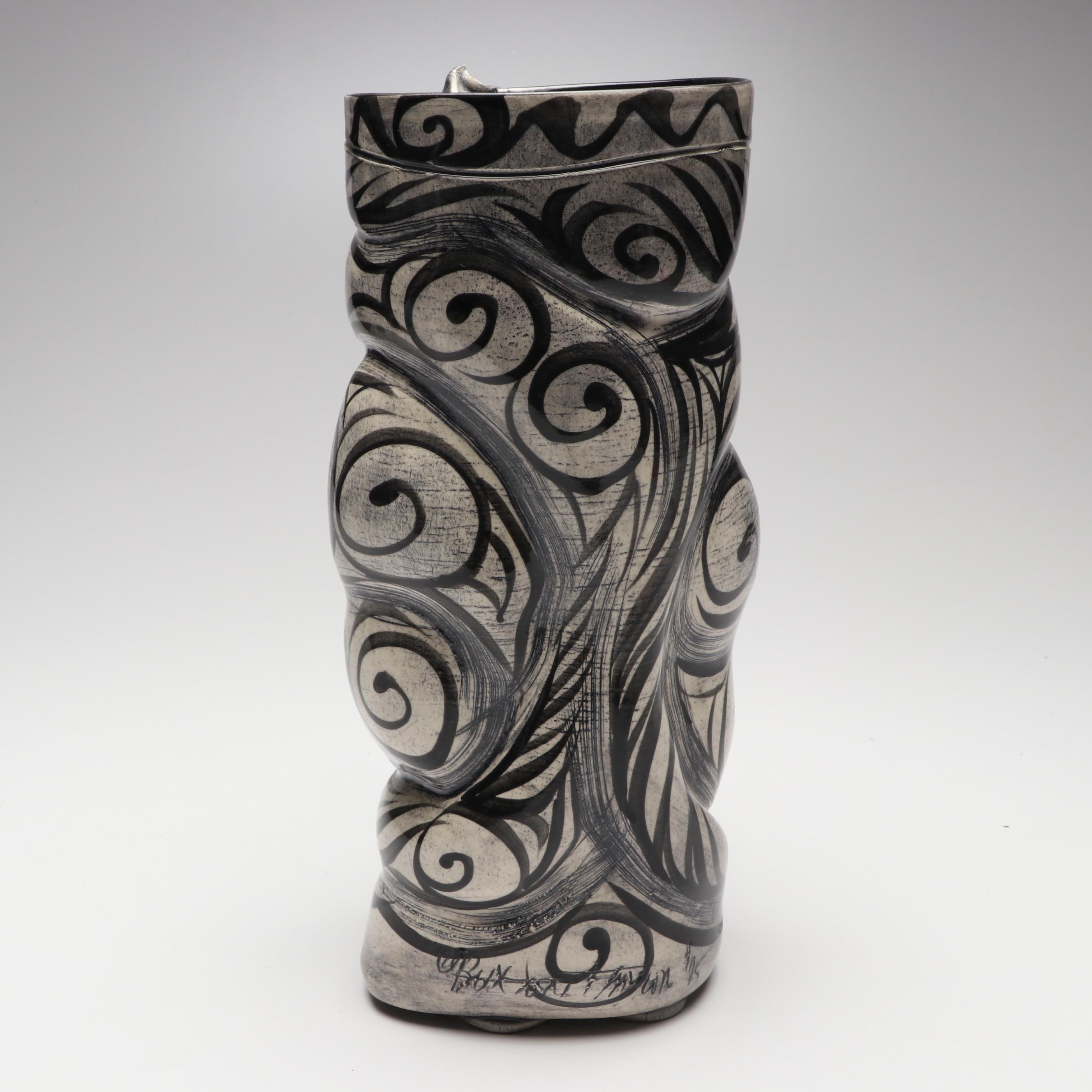 Kerri Buxton "Special Occasion Ware" Decorative Earthenware Vase, 1995