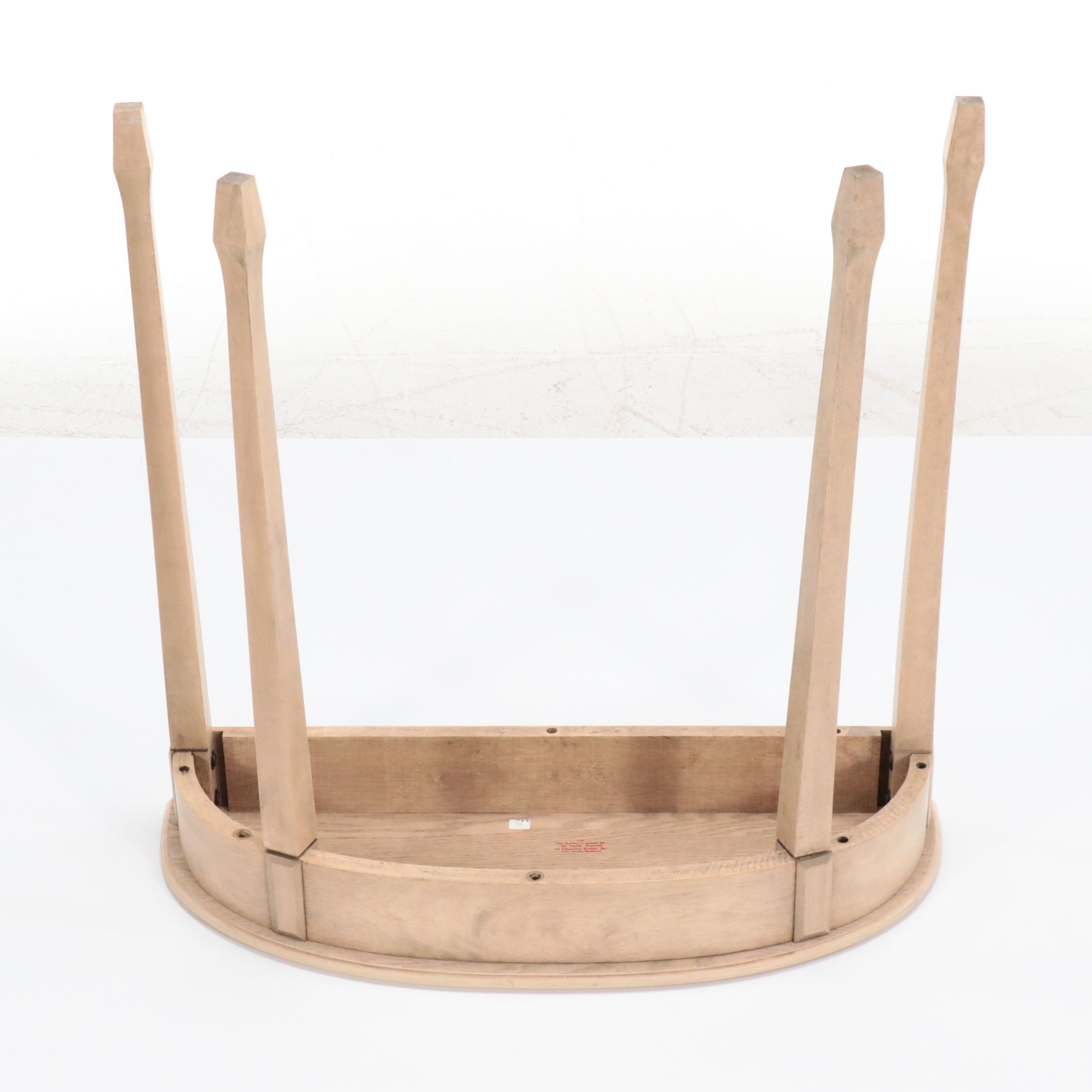 Pair of Bombay Co. Paint-Decorated Demilune Hall Tables