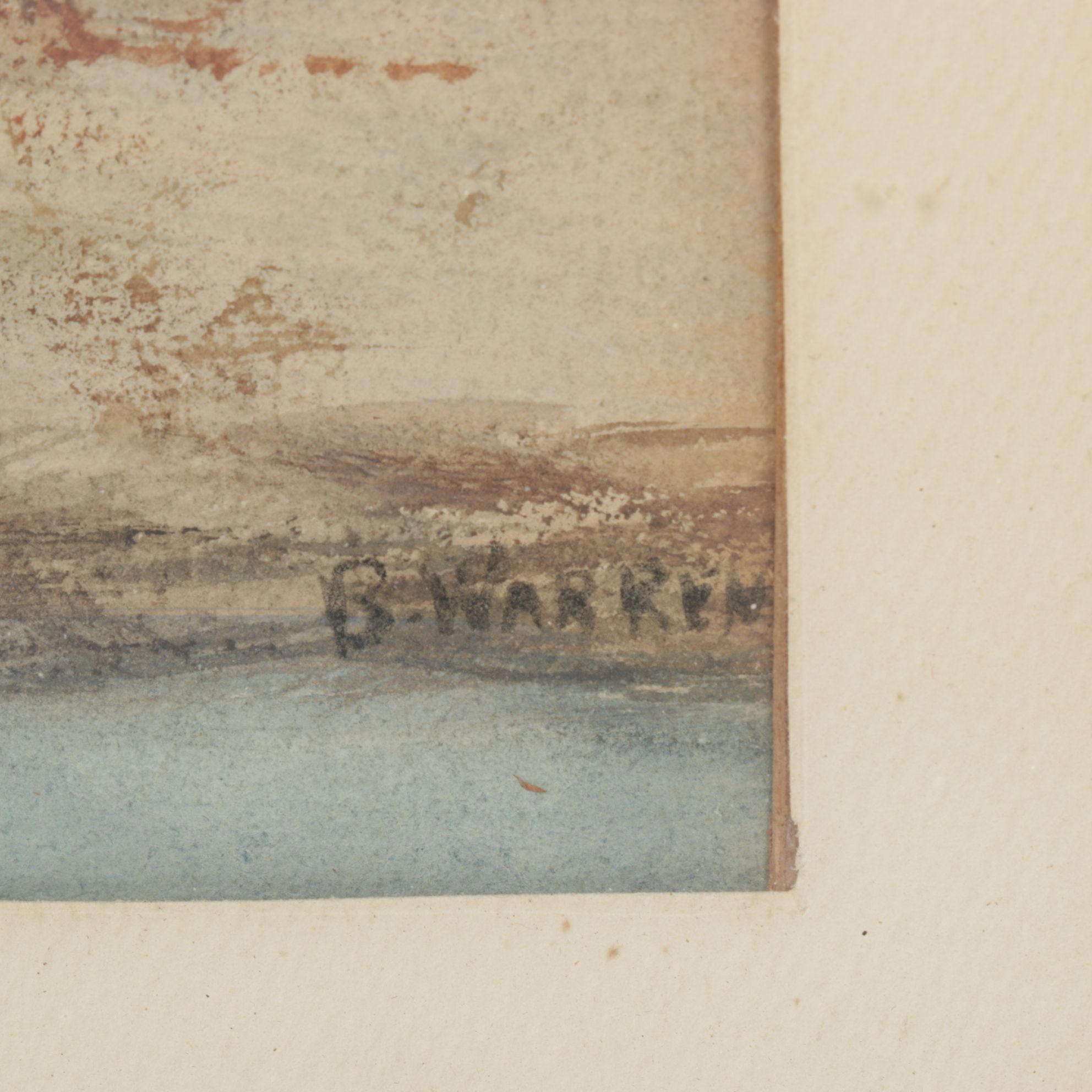 B. Warren Impressionist Watercolor Landscape Painting of a Riverbend in Autumn