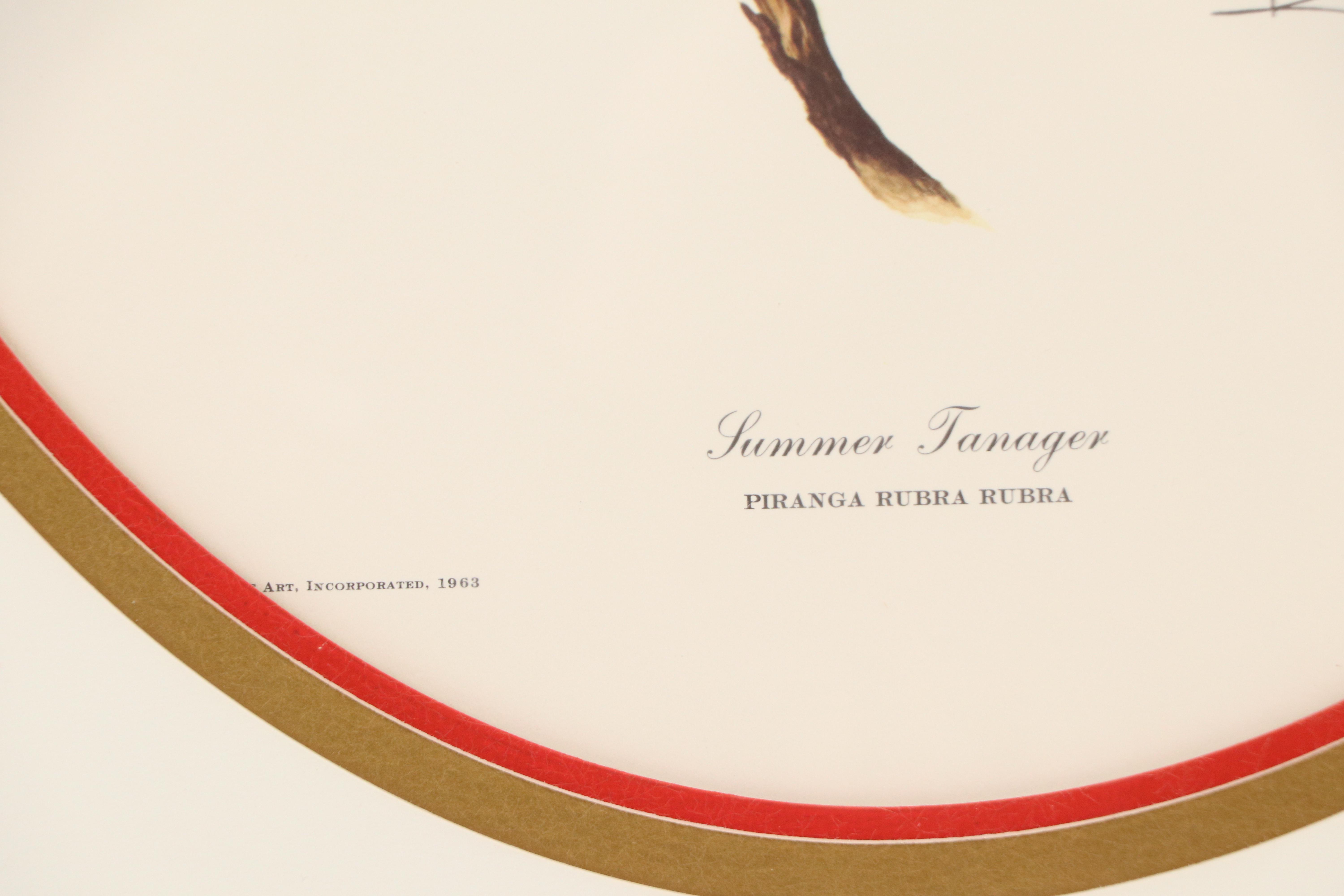 Ray Harm Offset Lithographs "Cardinal" and "Summer Tanager," Mid to Late 20th C.