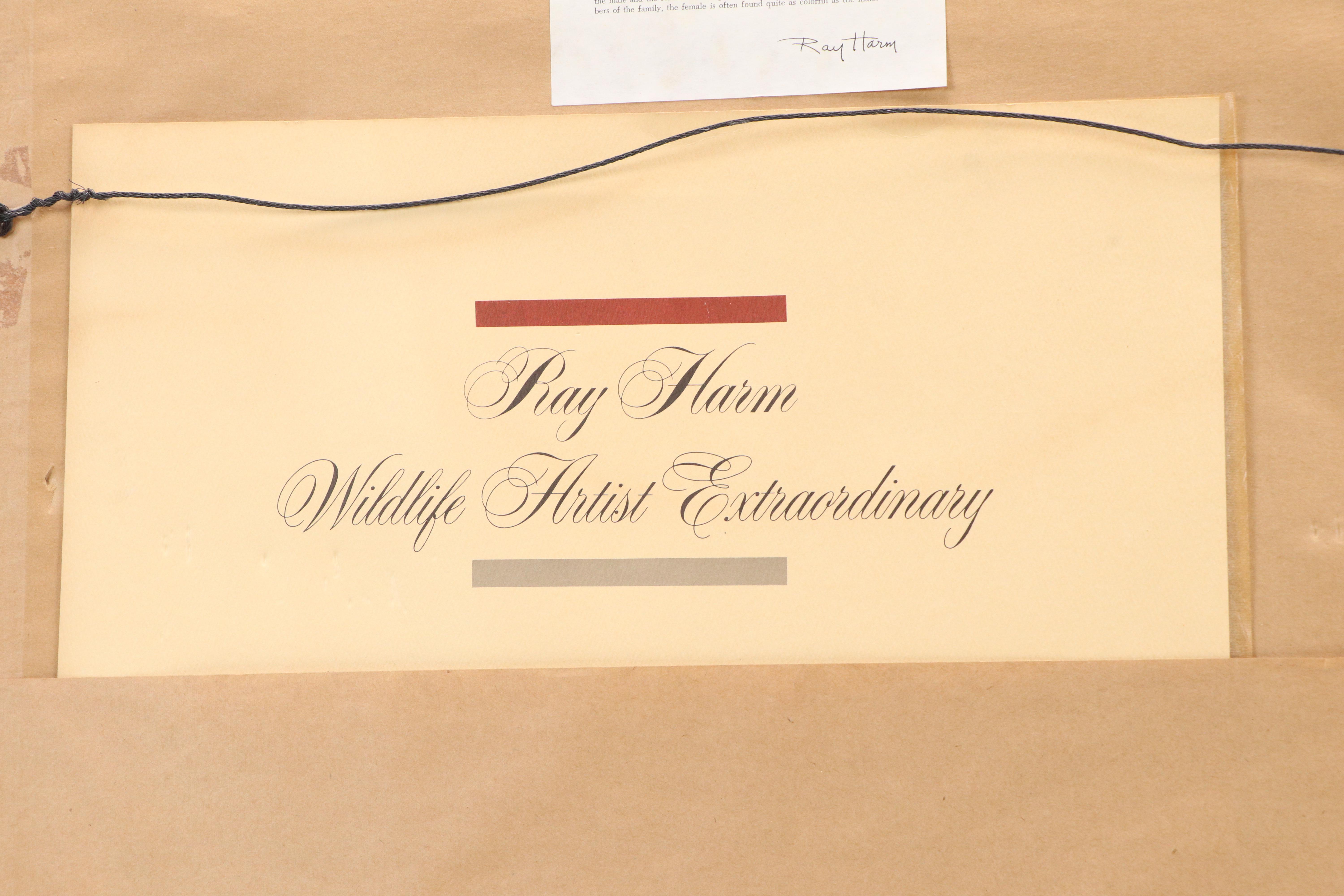 Ray Harm Offset Lithographs "Cardinal" and "Summer Tanager," Mid to Late 20th C.