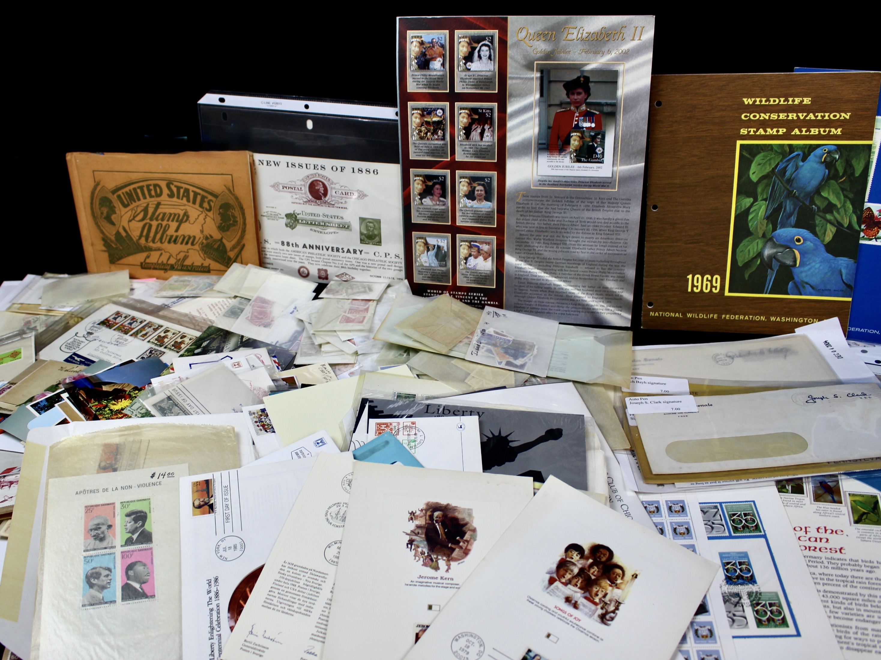 14-Pound Box of Postage Stamps and Stamp Collections