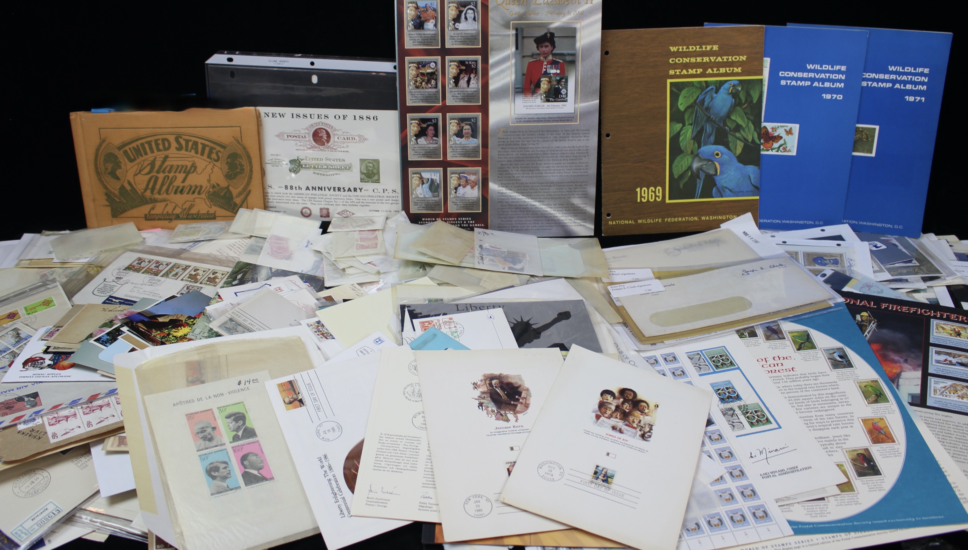 14-Pound Box of Postage Stamps and Stamp Collections