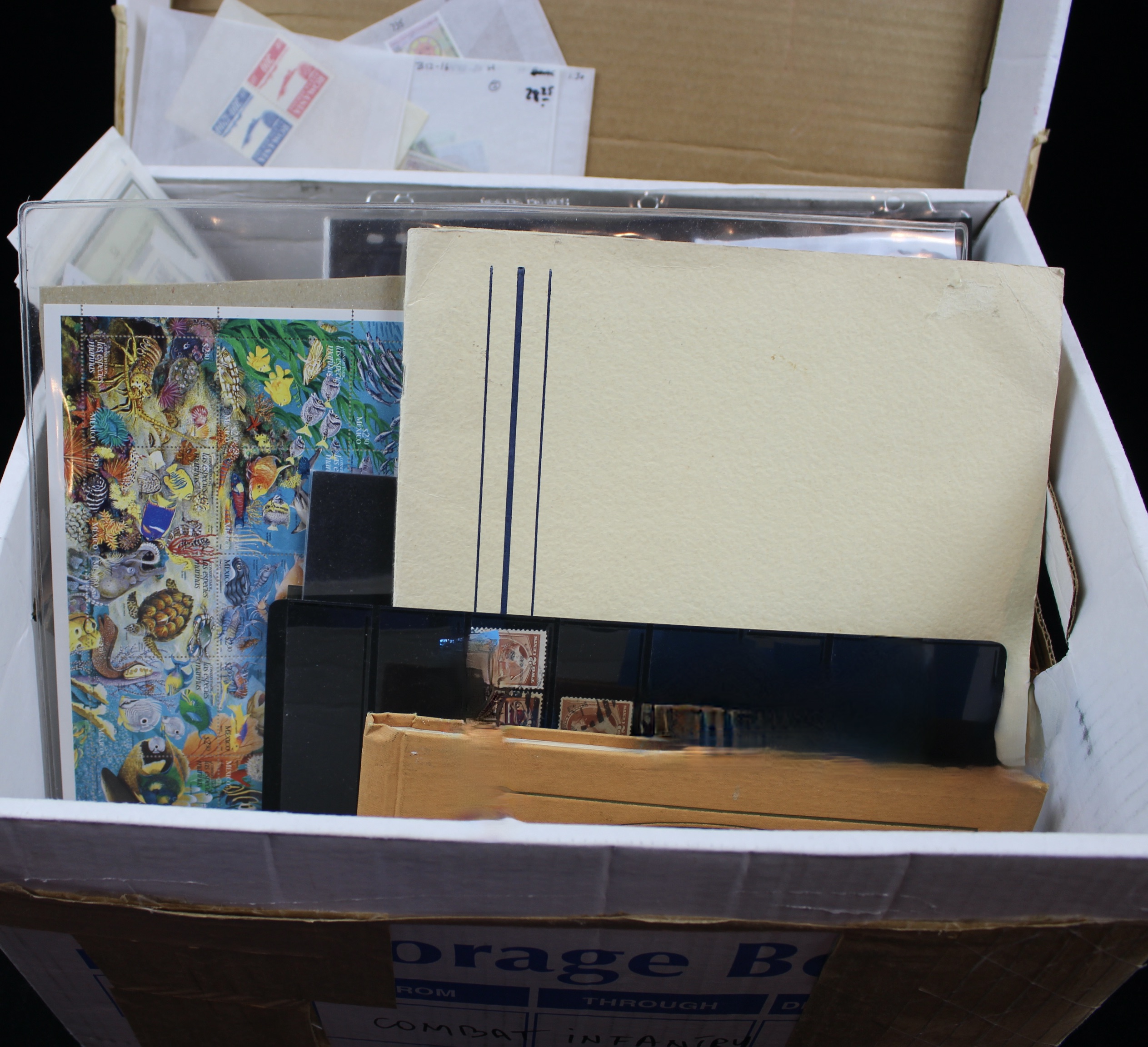 14-Pound Box of Postage Stamps and Stamp Collections