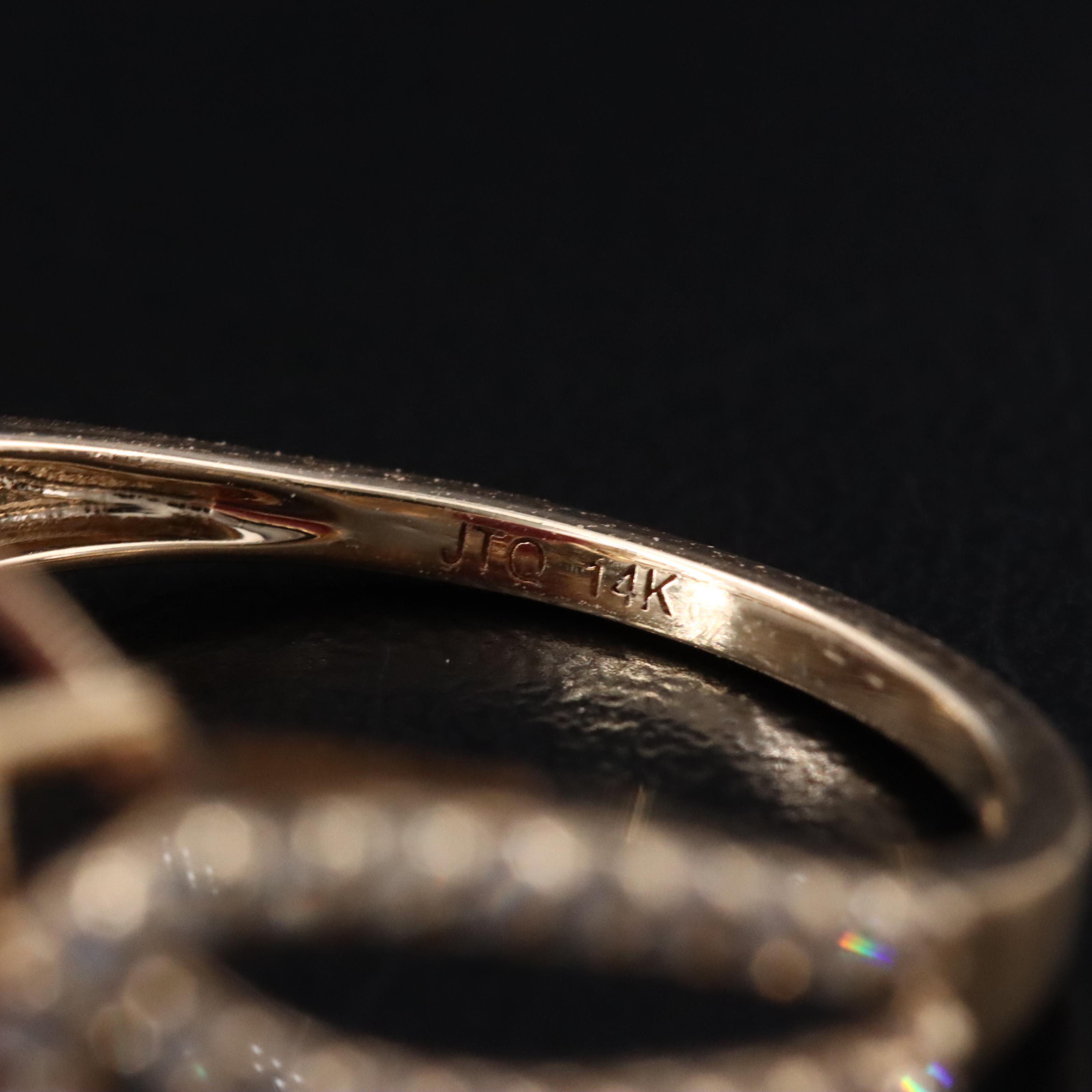 14K 3.54 CT Ruby and White Sapphire Ring