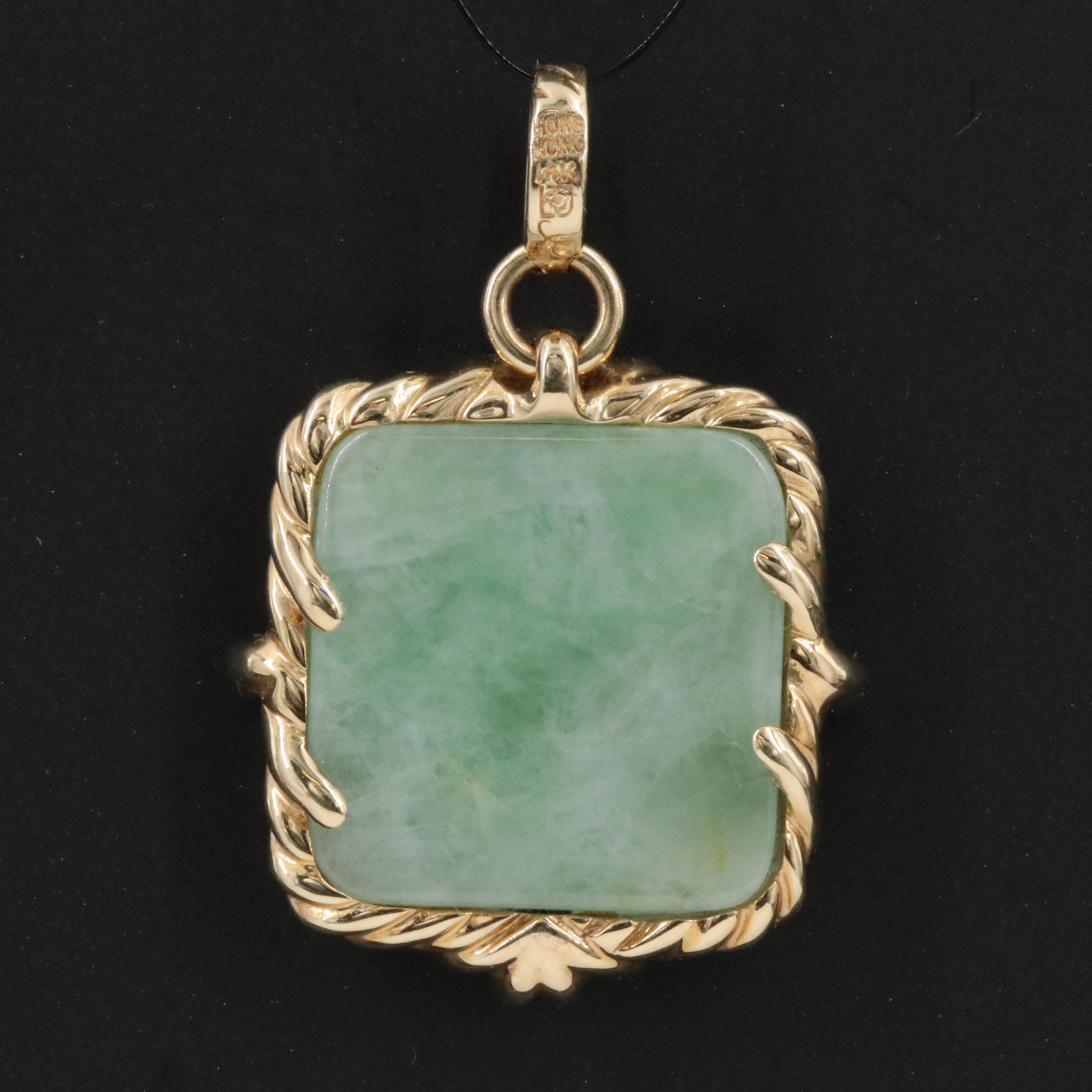 14K Jadeite Pendant
