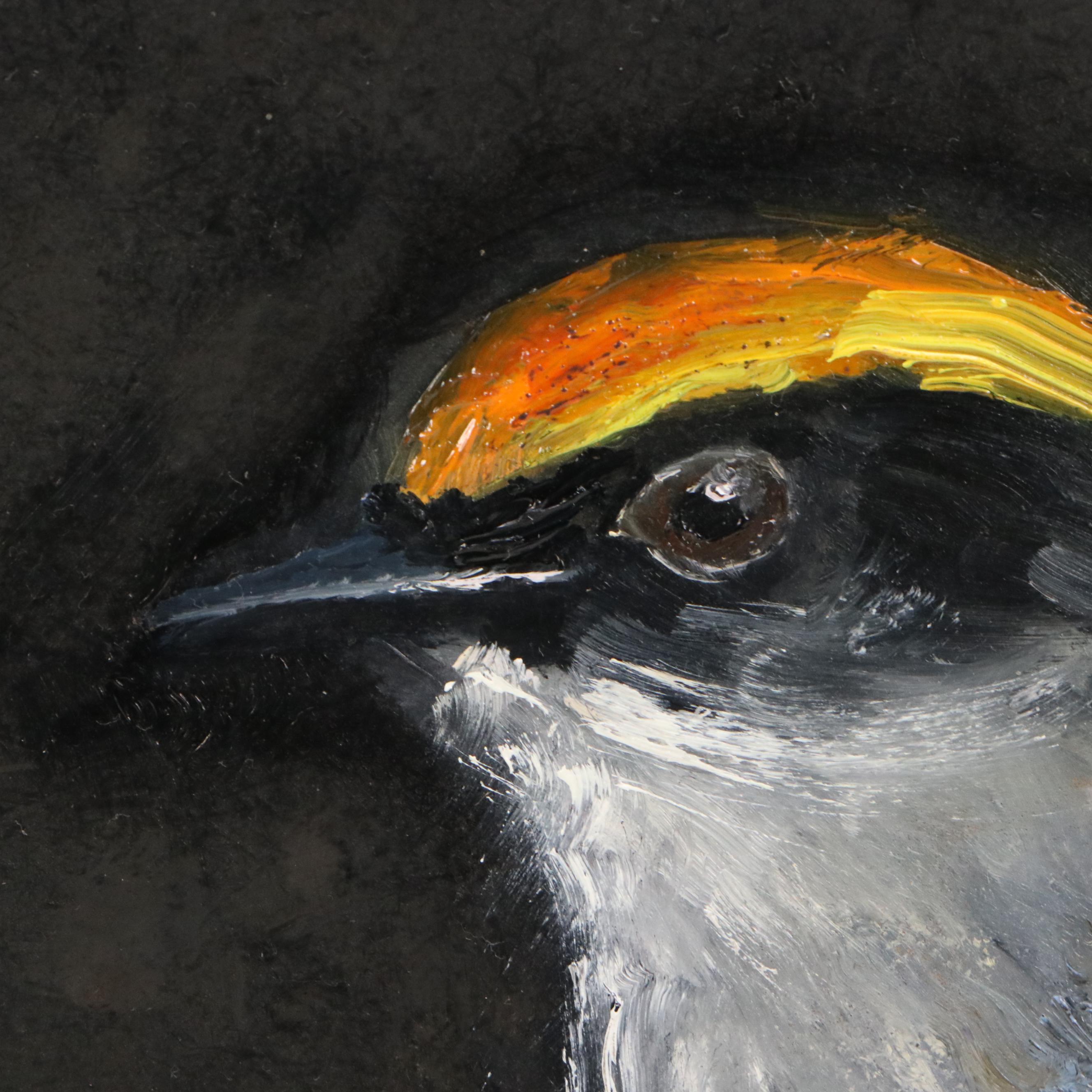 Natalia Demenko Oil Painting of Golden-Crowned Kinglet, Circa 2025