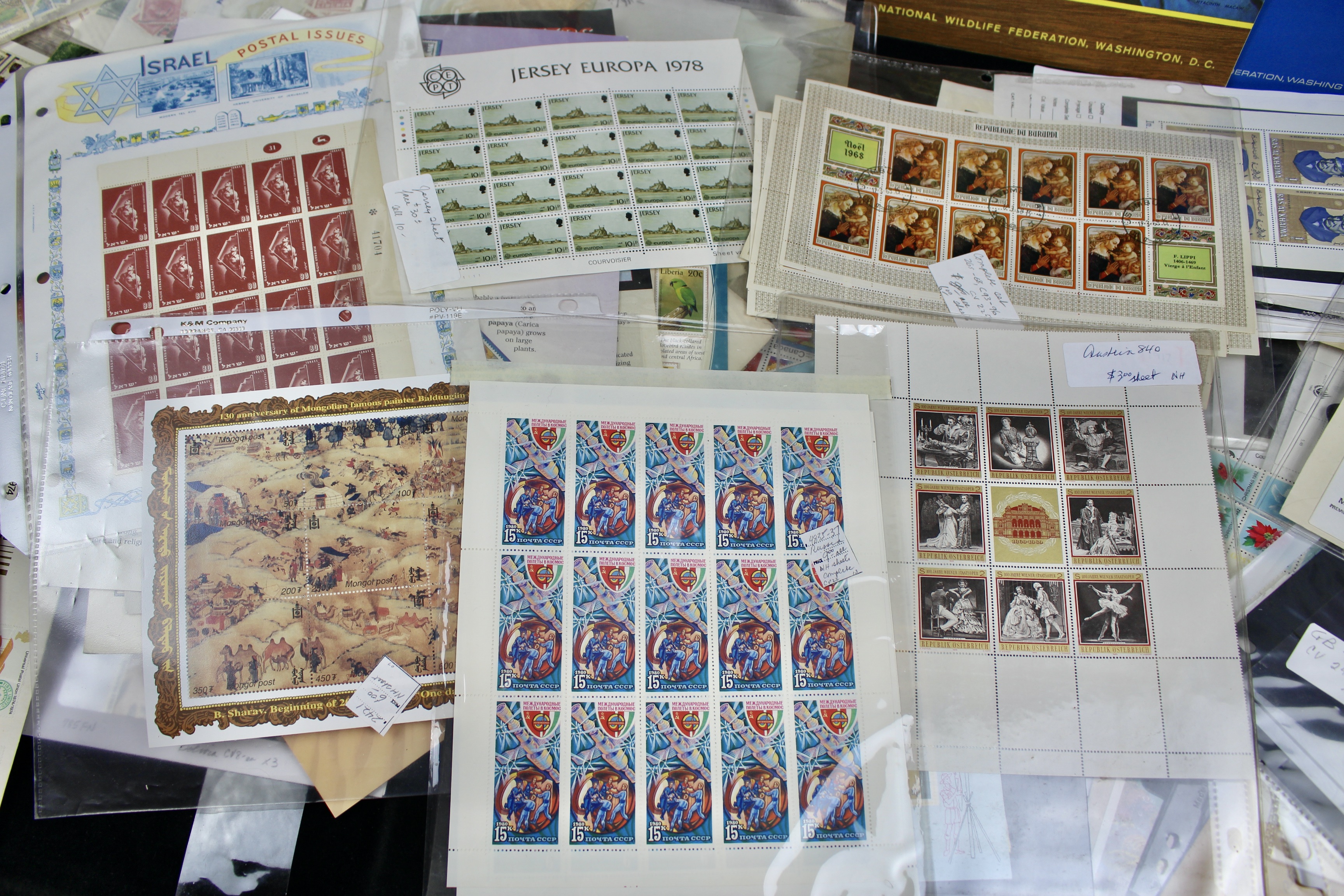 14-Pound Box of Postage Stamps and Stamp Collections