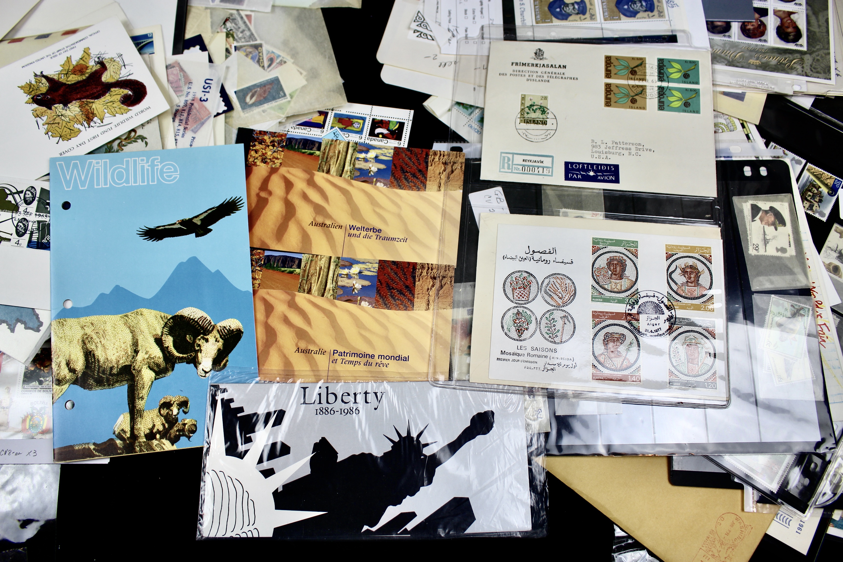 14-Pound Box of Postage Stamps and Stamp Collections