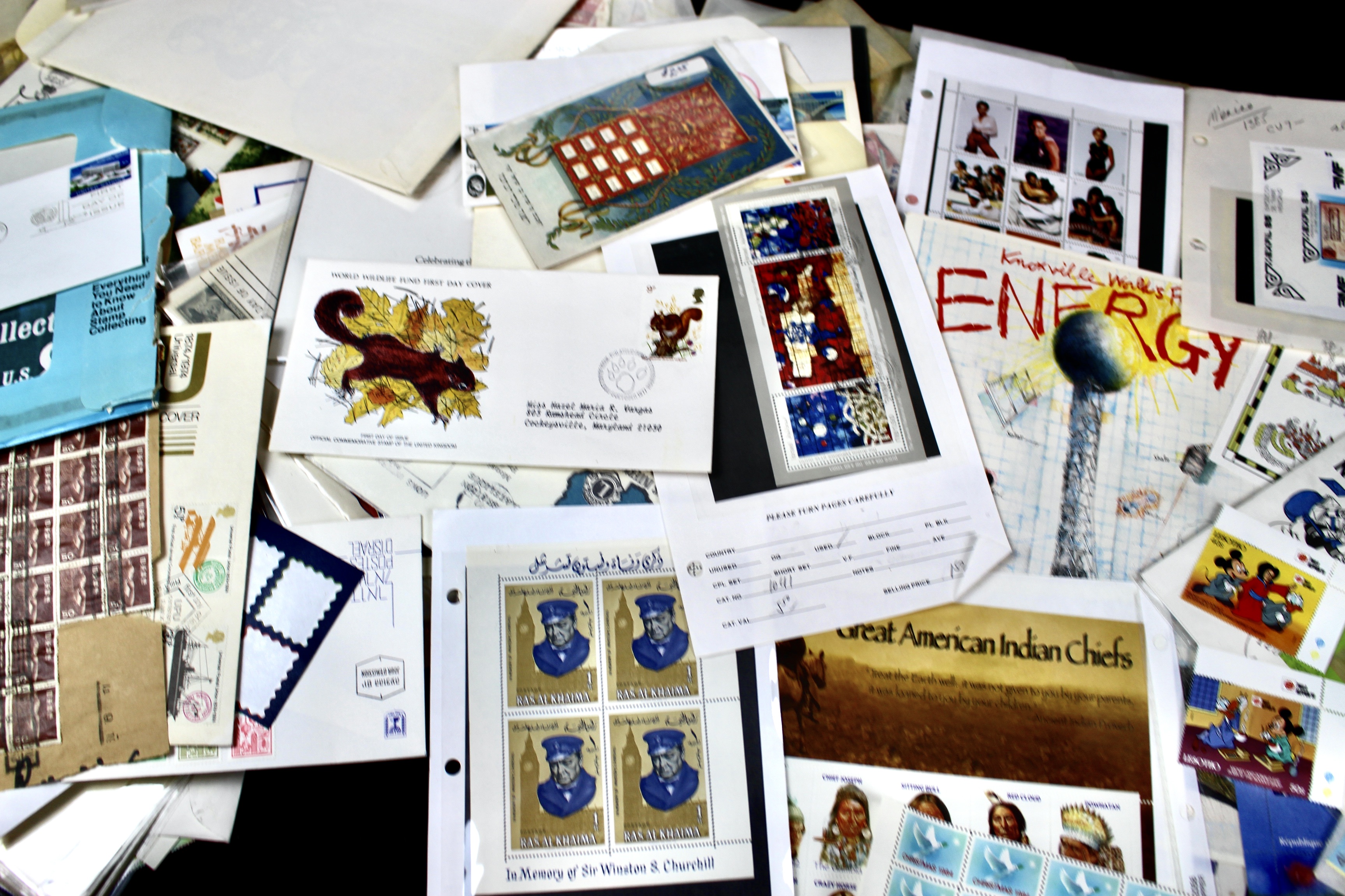 14-Pound Box of Postage Stamps and Stamp Collections