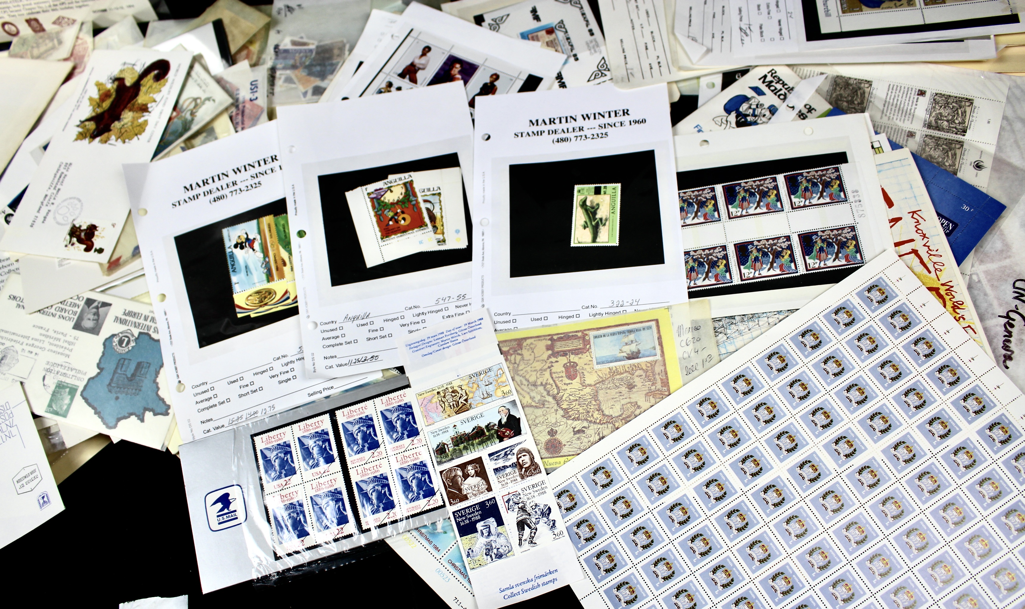 14-Pound Box of Postage Stamps and Stamp Collections