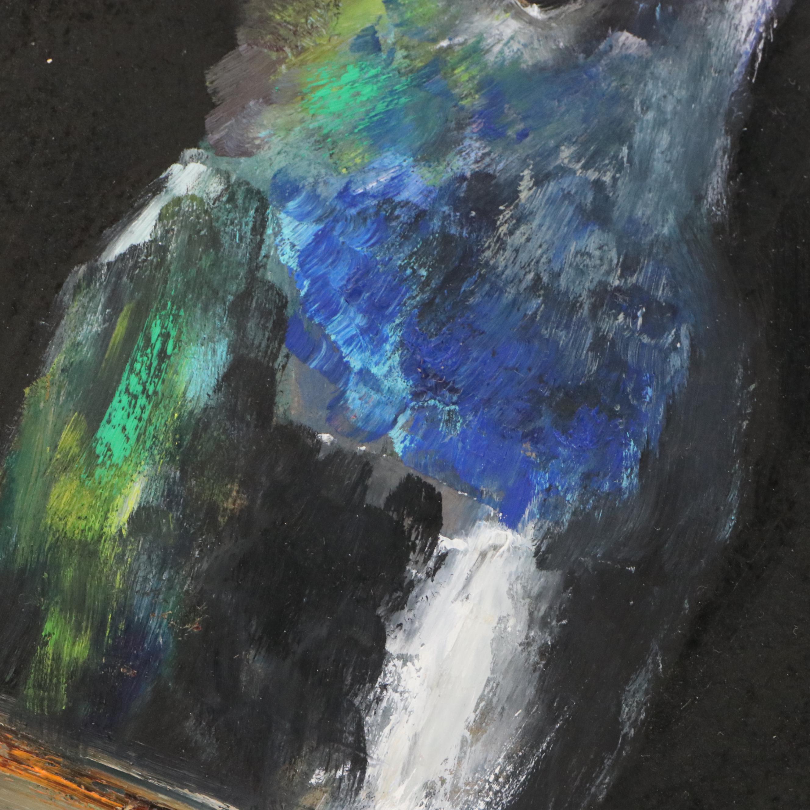 Natalia Demenko Oil Painting of Hummingbird Perched on Branch, Circa 2025