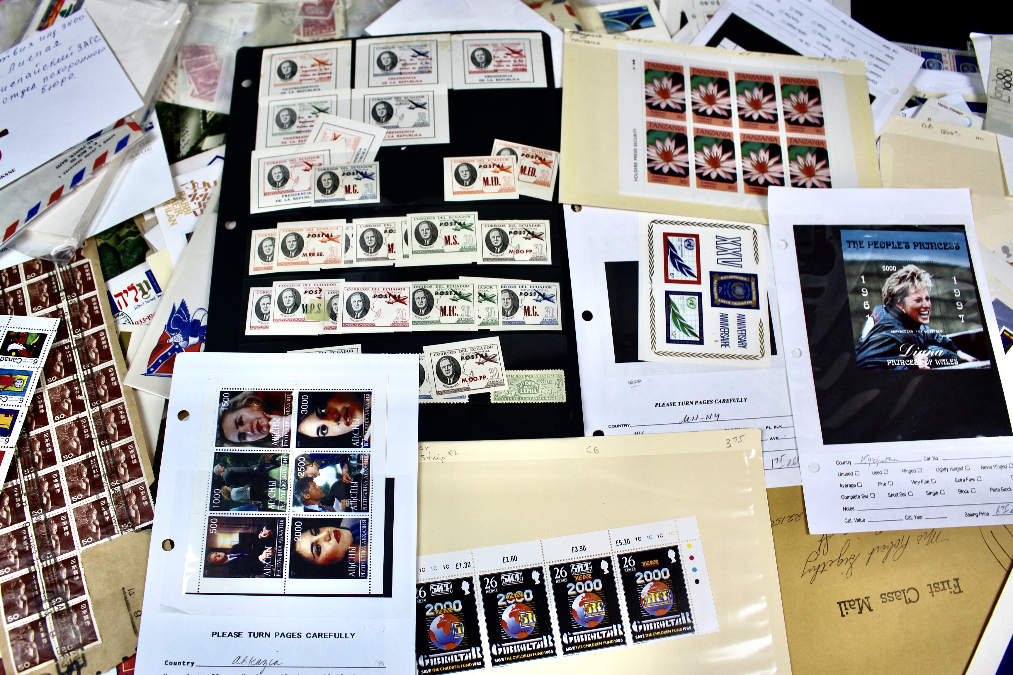 14-Pound Box of Postage Stamps and Stamp Collections