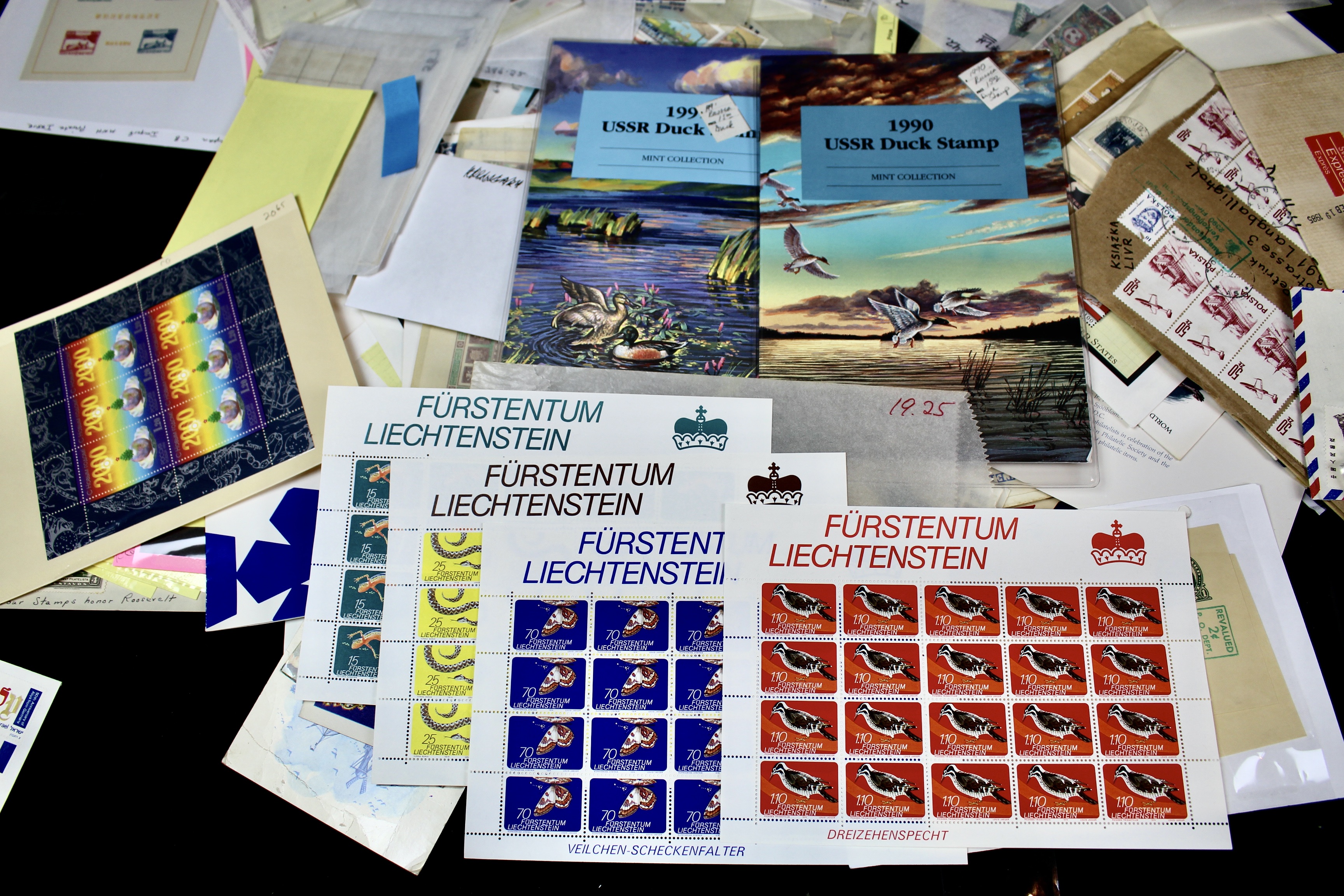 14-Pound Box of Postage Stamps and Stamp Collections