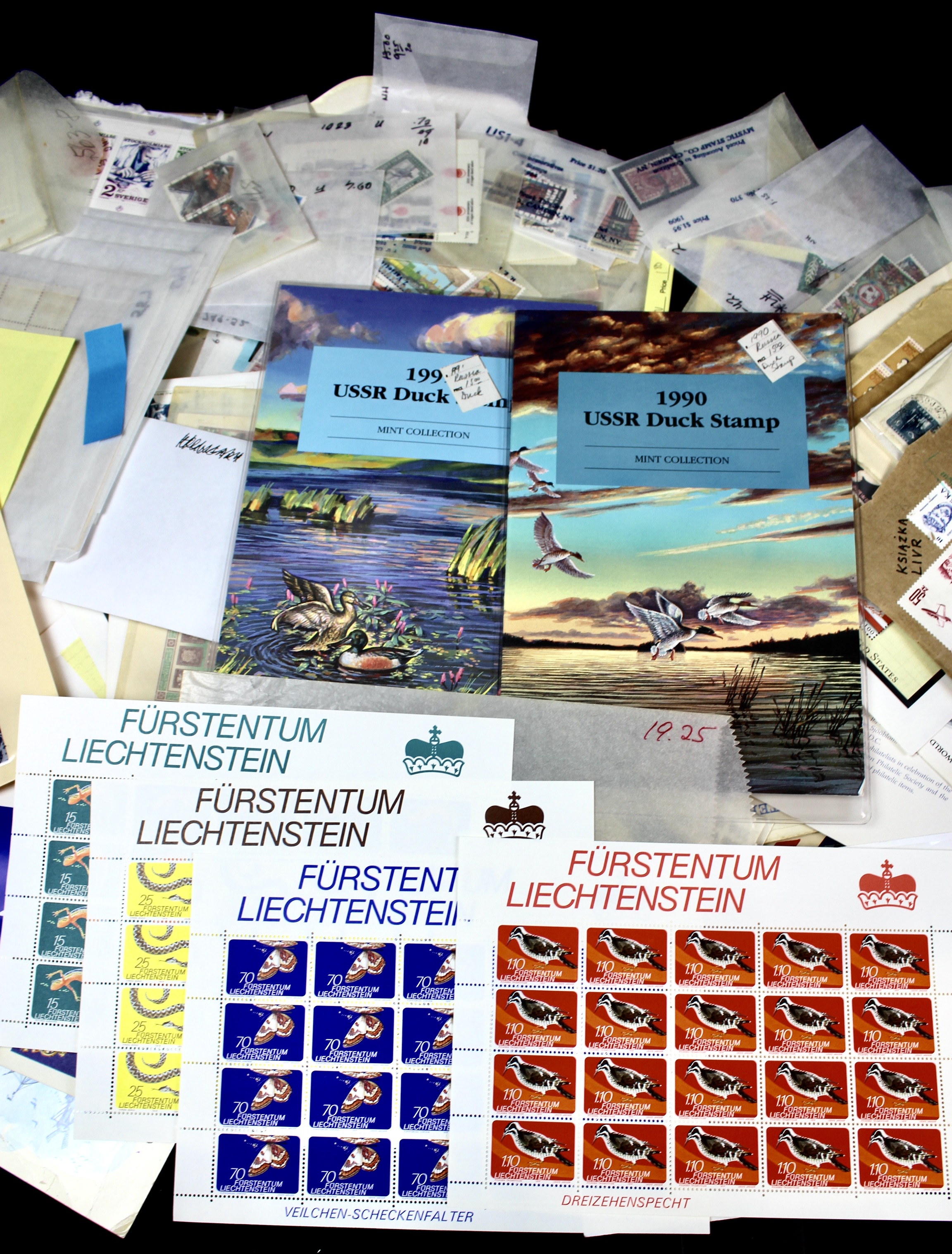 14-Pound Box of Postage Stamps and Stamp Collections