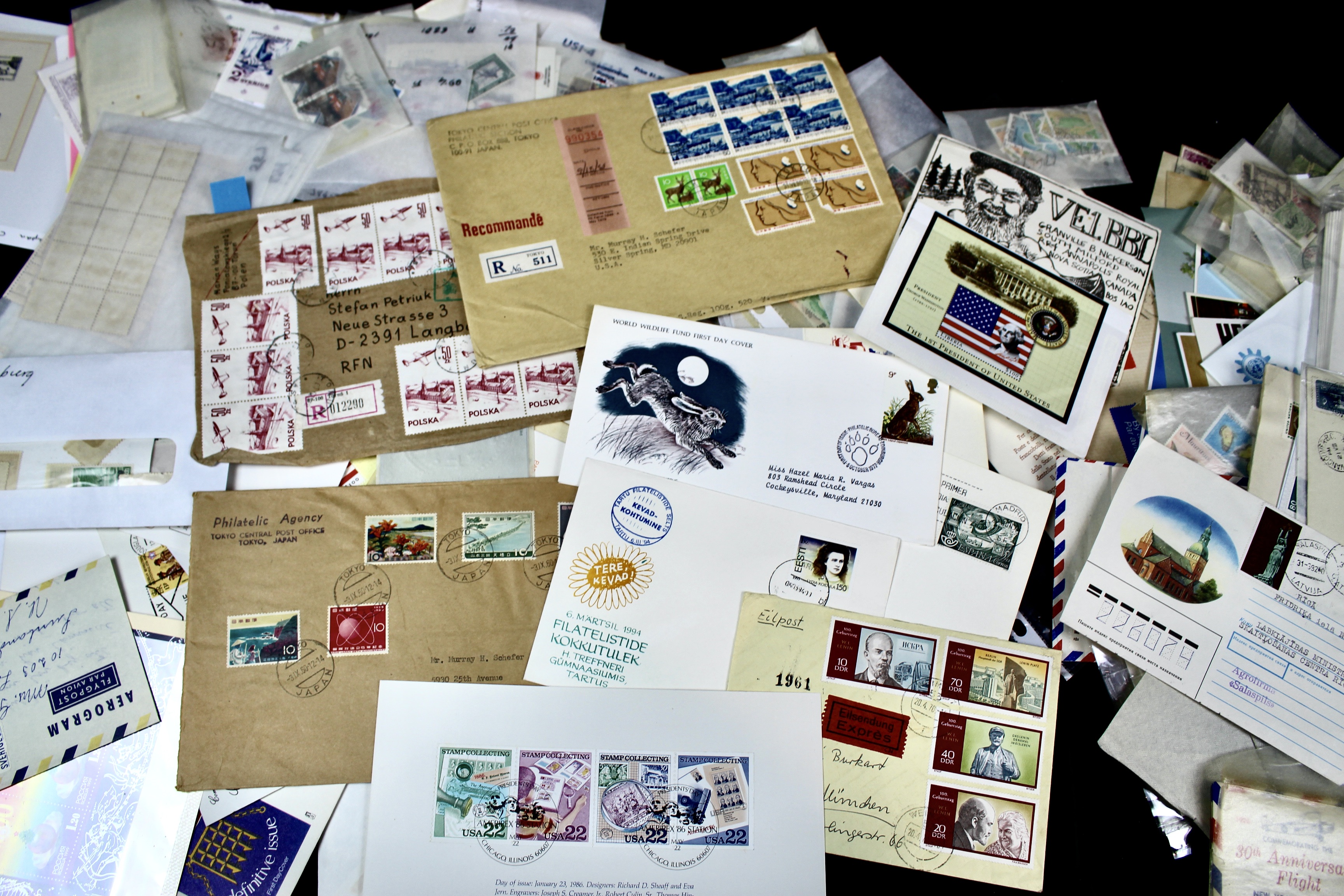 14-Pound Box of Postage Stamps and Stamp Collections