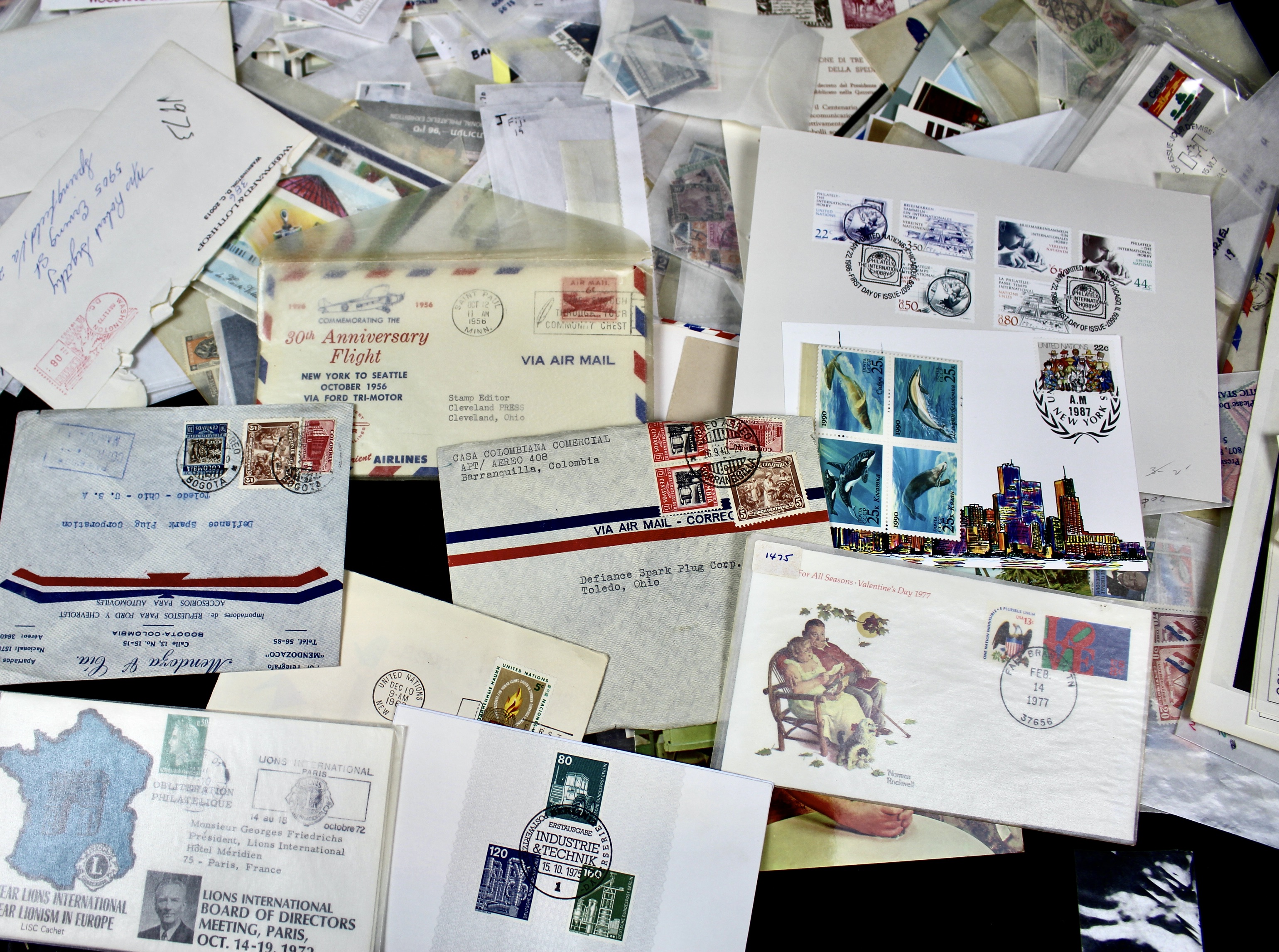 14-Pound Box of Postage Stamps and Stamp Collections