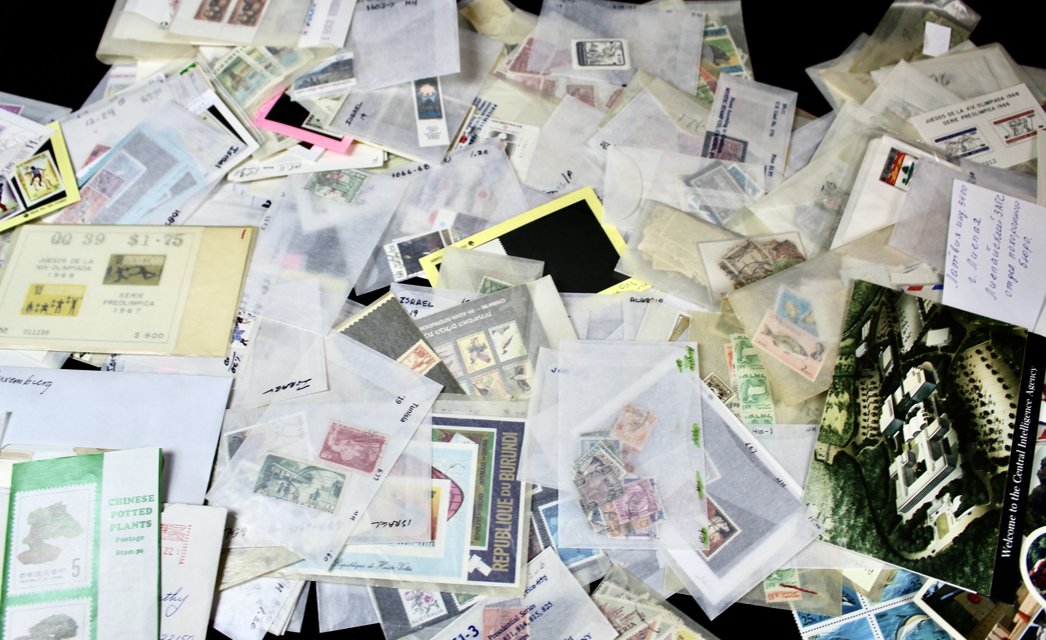 14-Pound Box of Postage Stamps and Stamp Collections