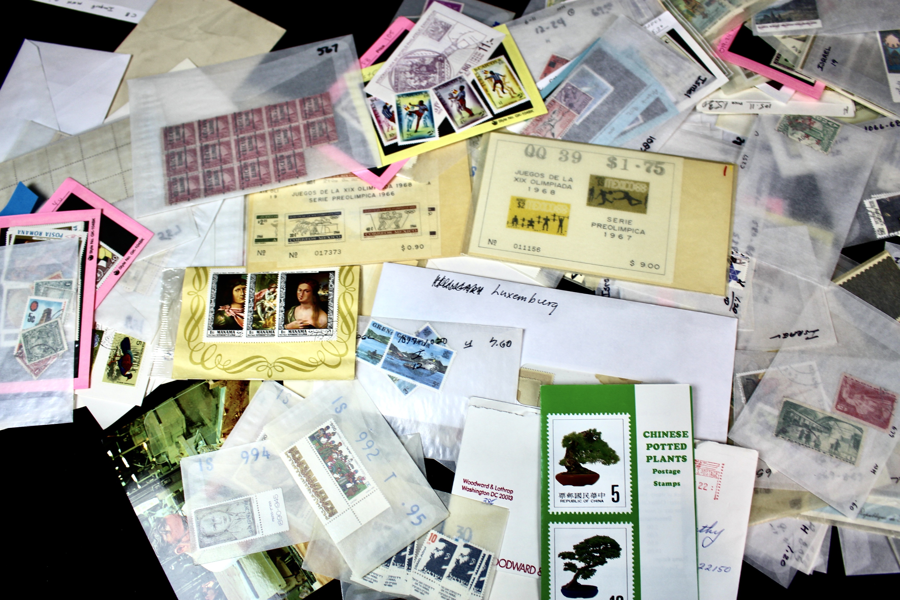 14-Pound Box of Postage Stamps and Stamp Collections