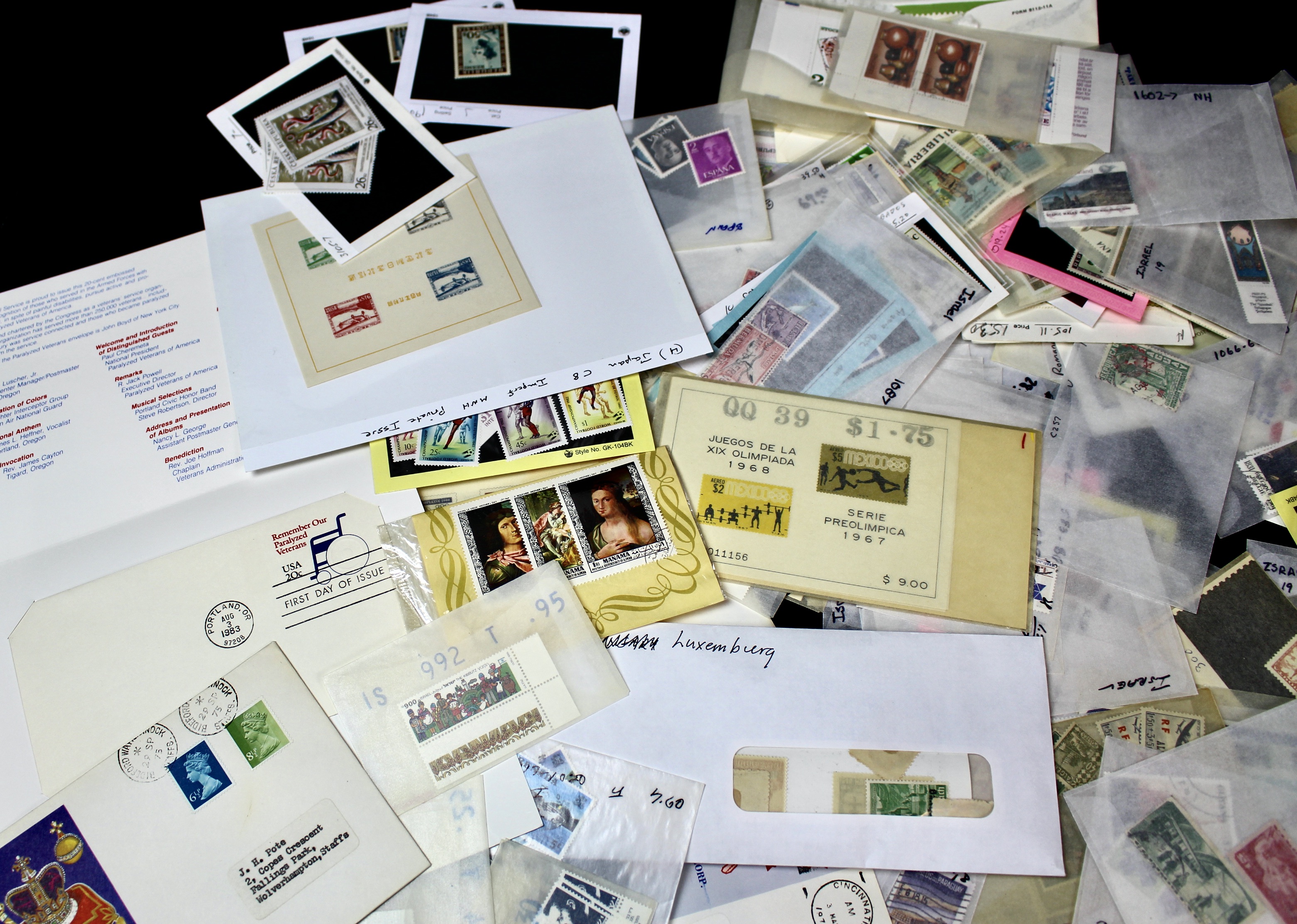 14-Pound Box of Postage Stamps and Stamp Collections