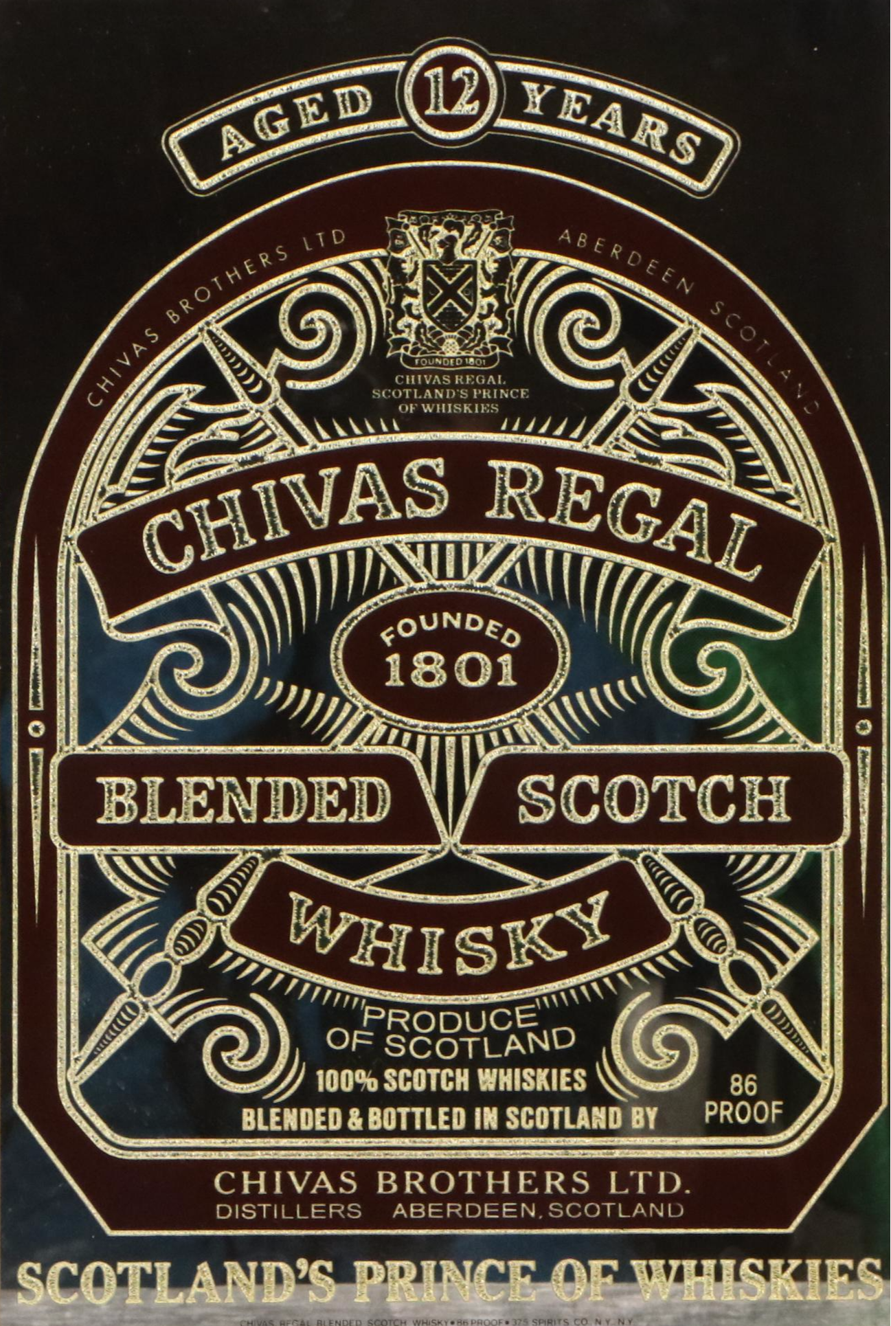 Chivas Regal Scotch Whisky Mirrored Bar Sign