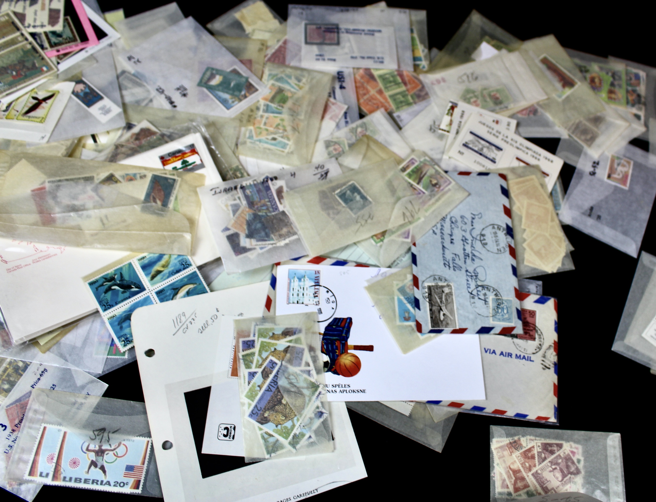 14-Pound Box of Postage Stamps and Stamp Collections