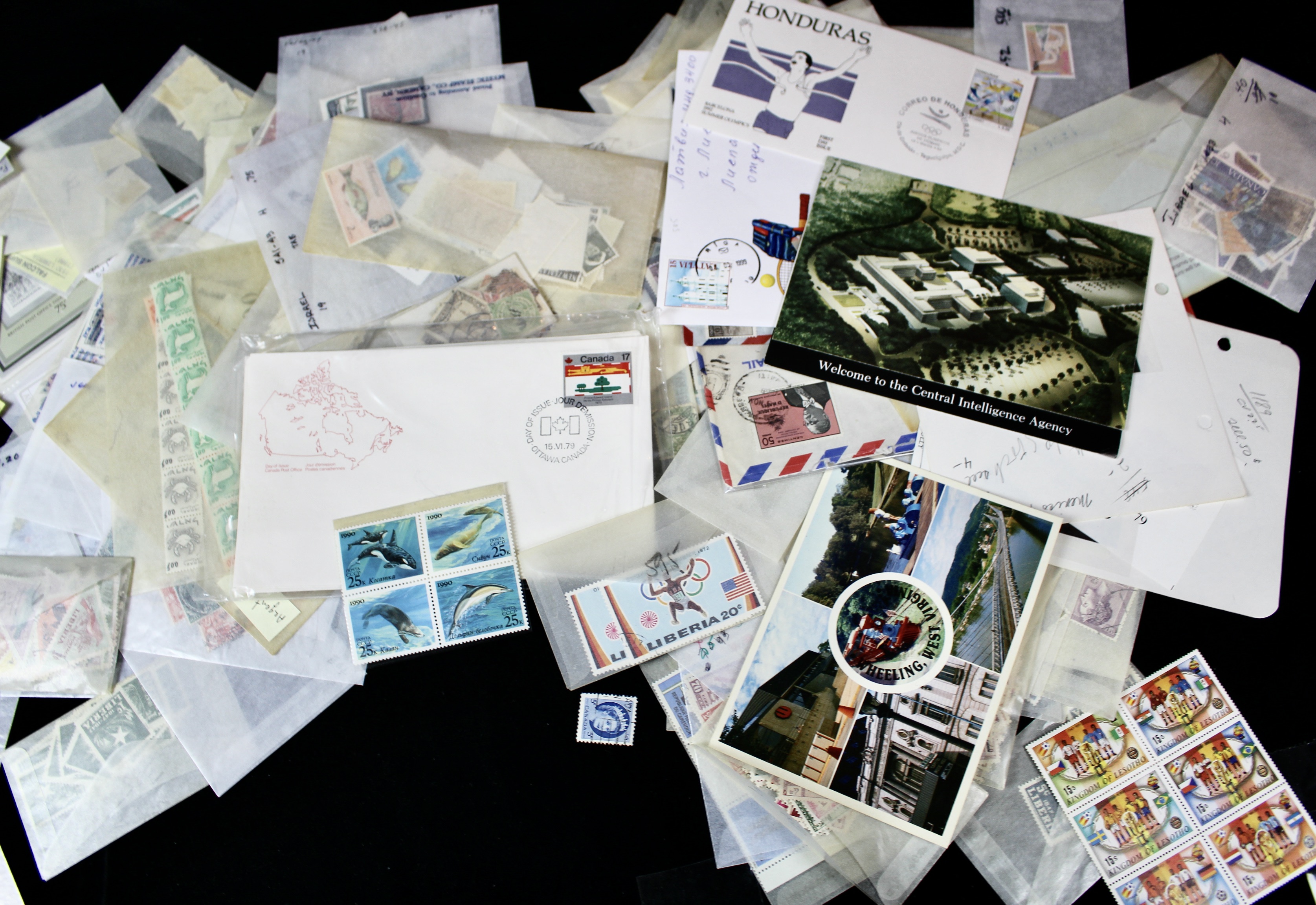 14-Pound Box of Postage Stamps and Stamp Collections