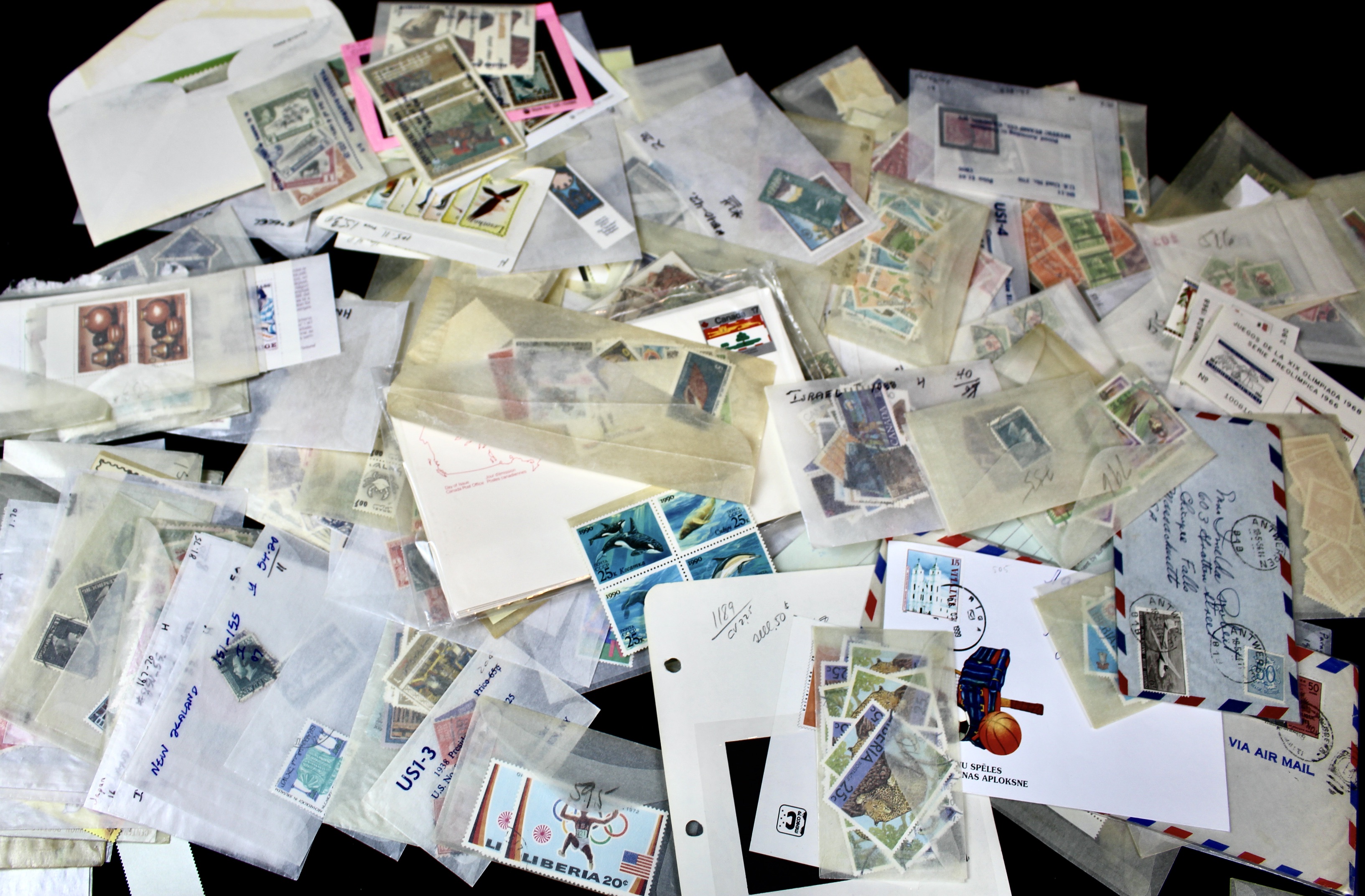 14-Pound Box of Postage Stamps and Stamp Collections