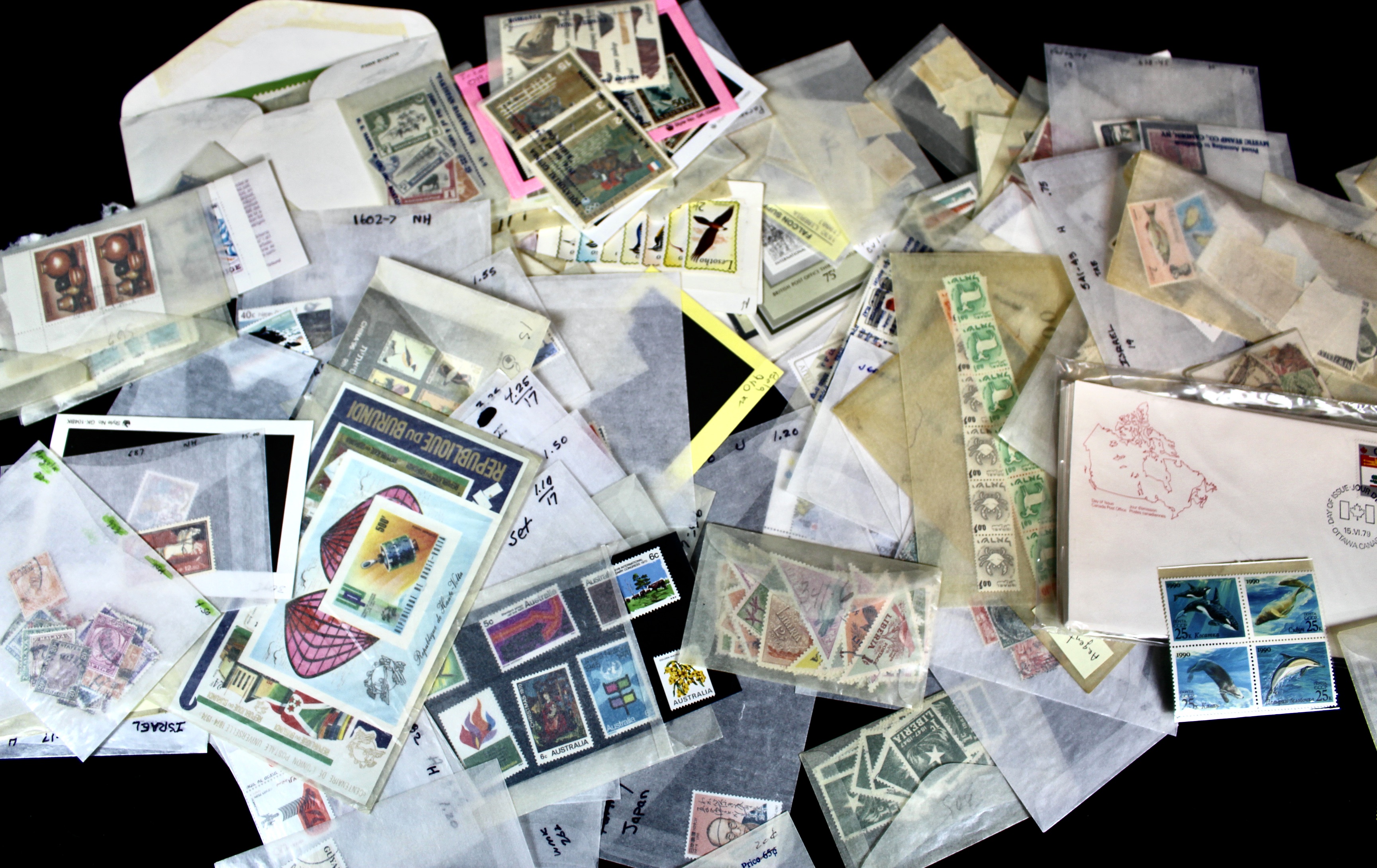 14-Pound Box of Postage Stamps and Stamp Collections