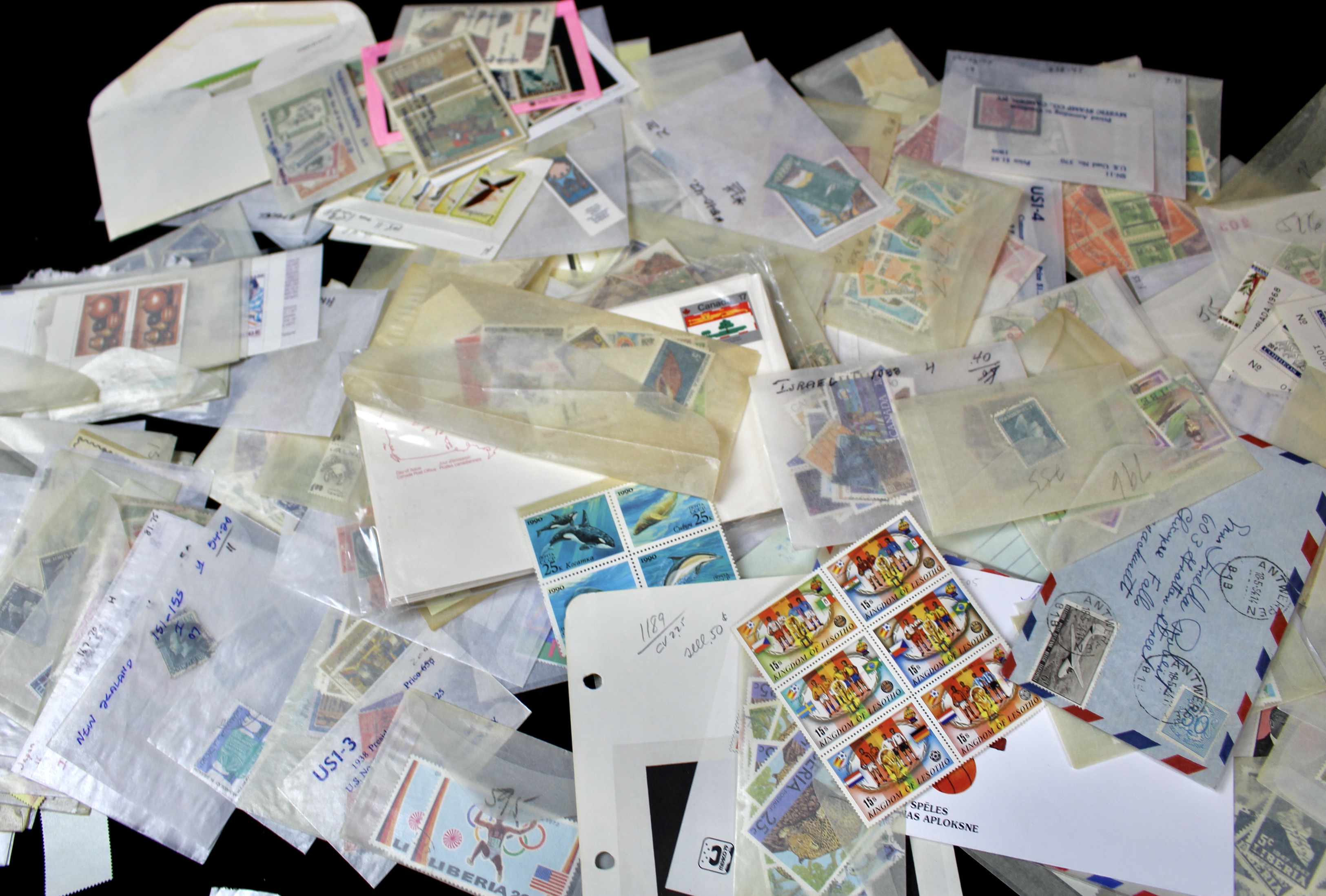 14-Pound Box of Postage Stamps and Stamp Collections