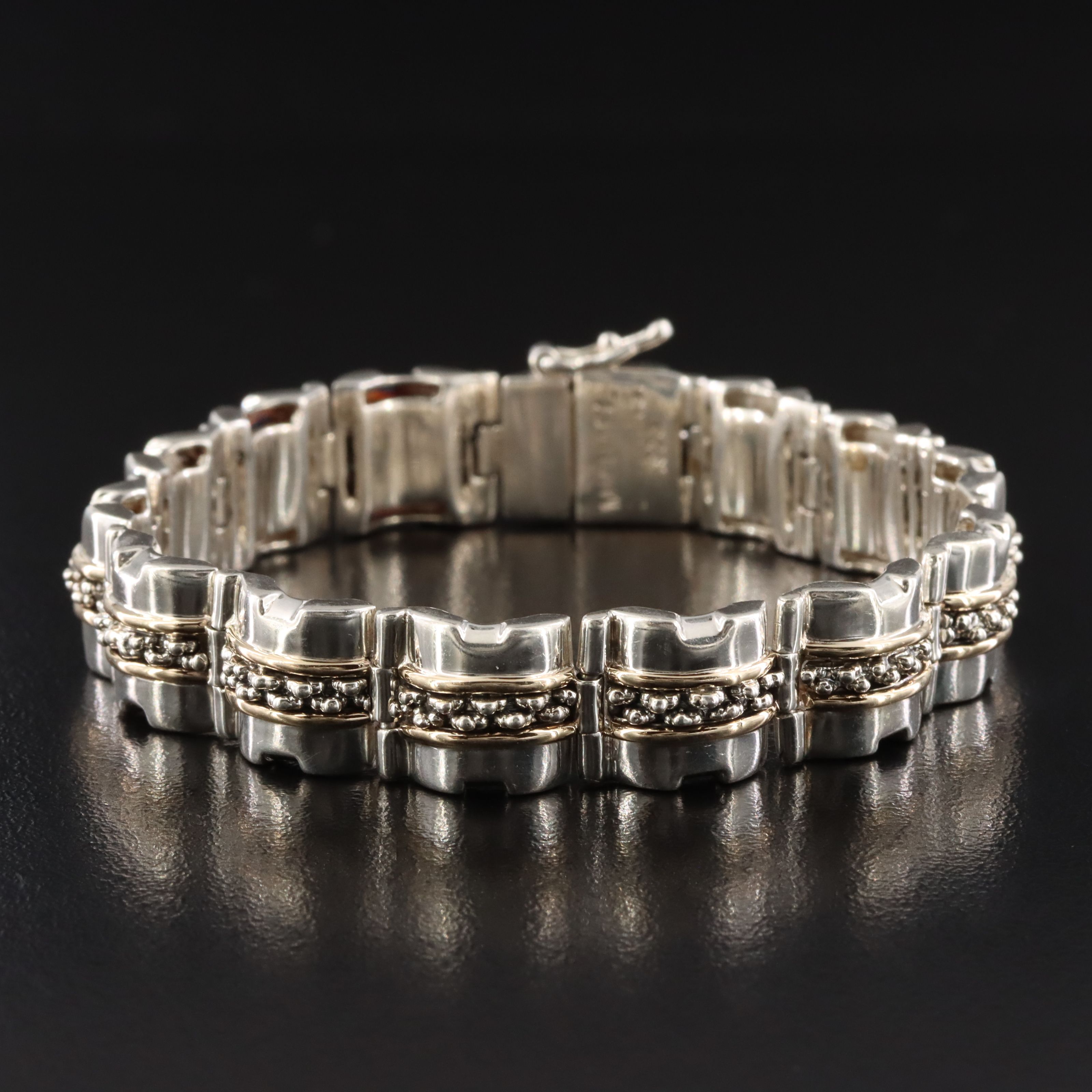 Michael Dawkins Sterling Panel Link Bracelet