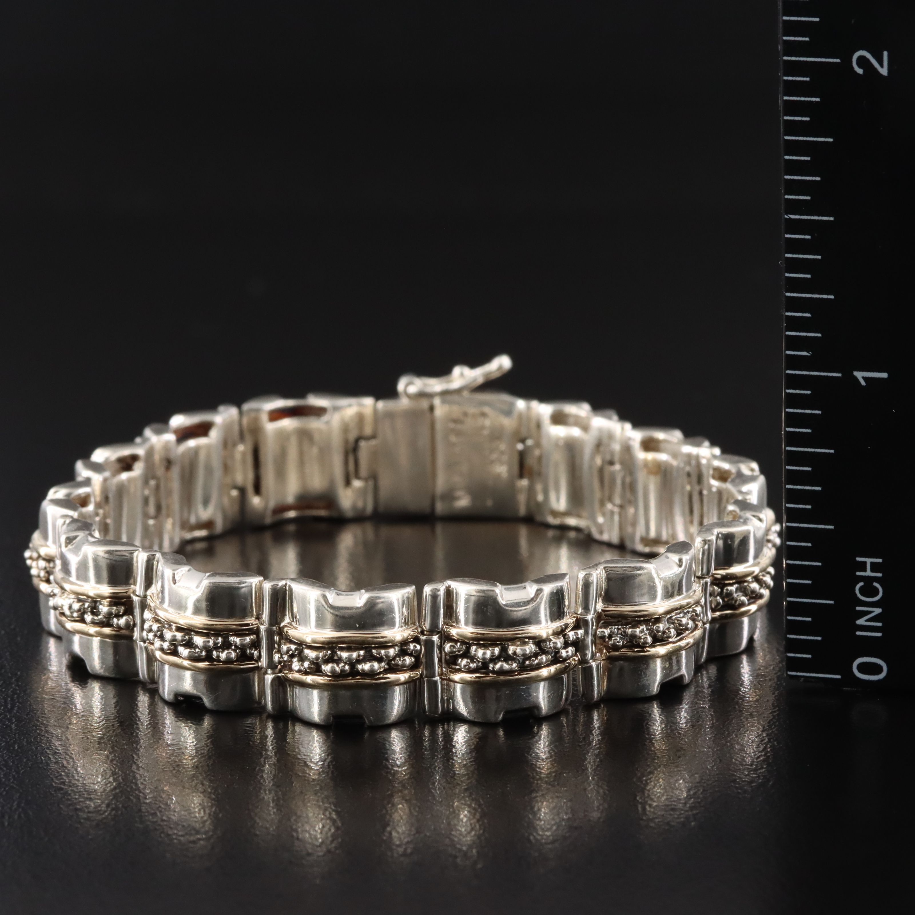 Michael Dawkins Sterling Panel Link Bracelet