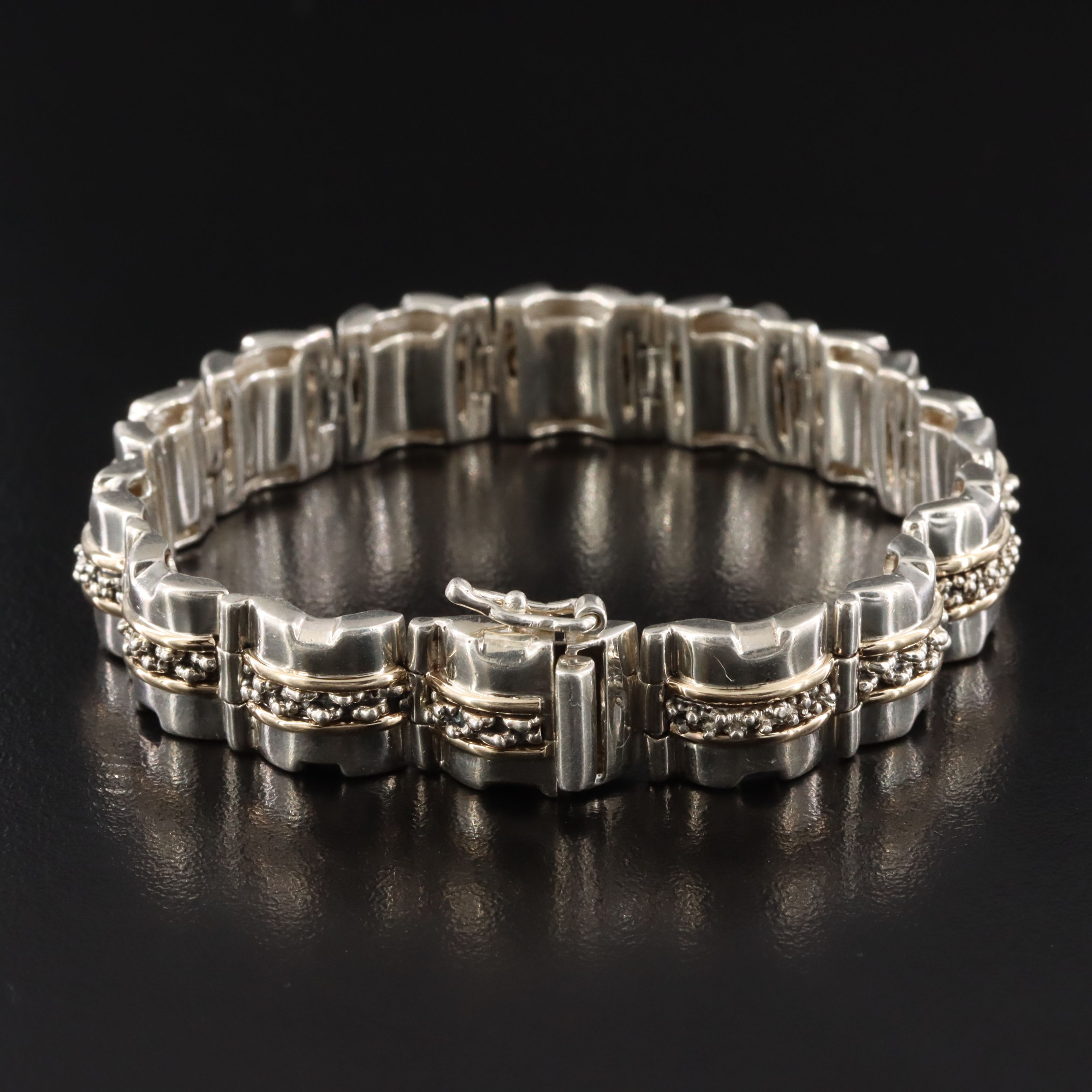 Michael Dawkins Sterling Panel Link Bracelet