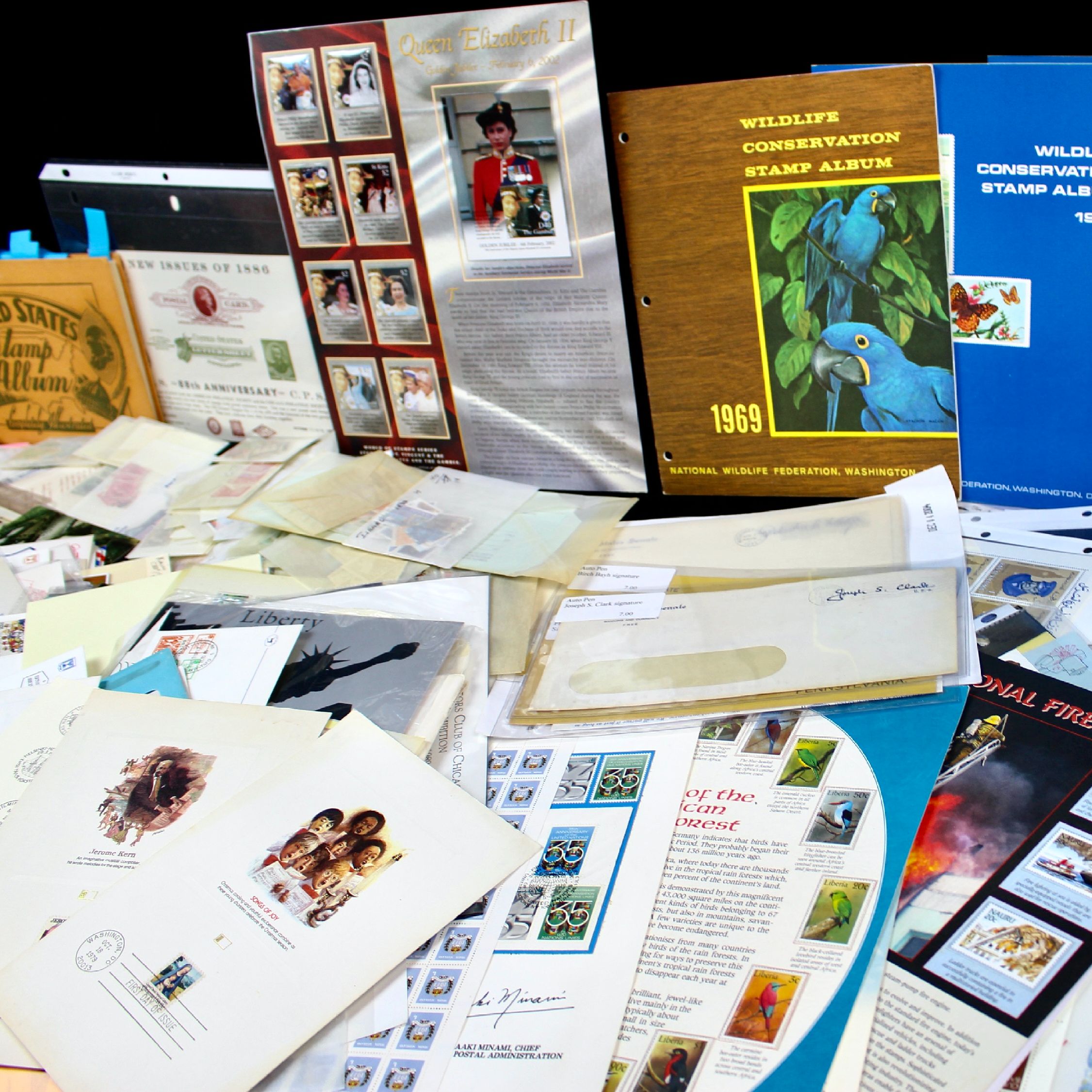 14-Pound Box of Postage Stamps and Stamp Collections