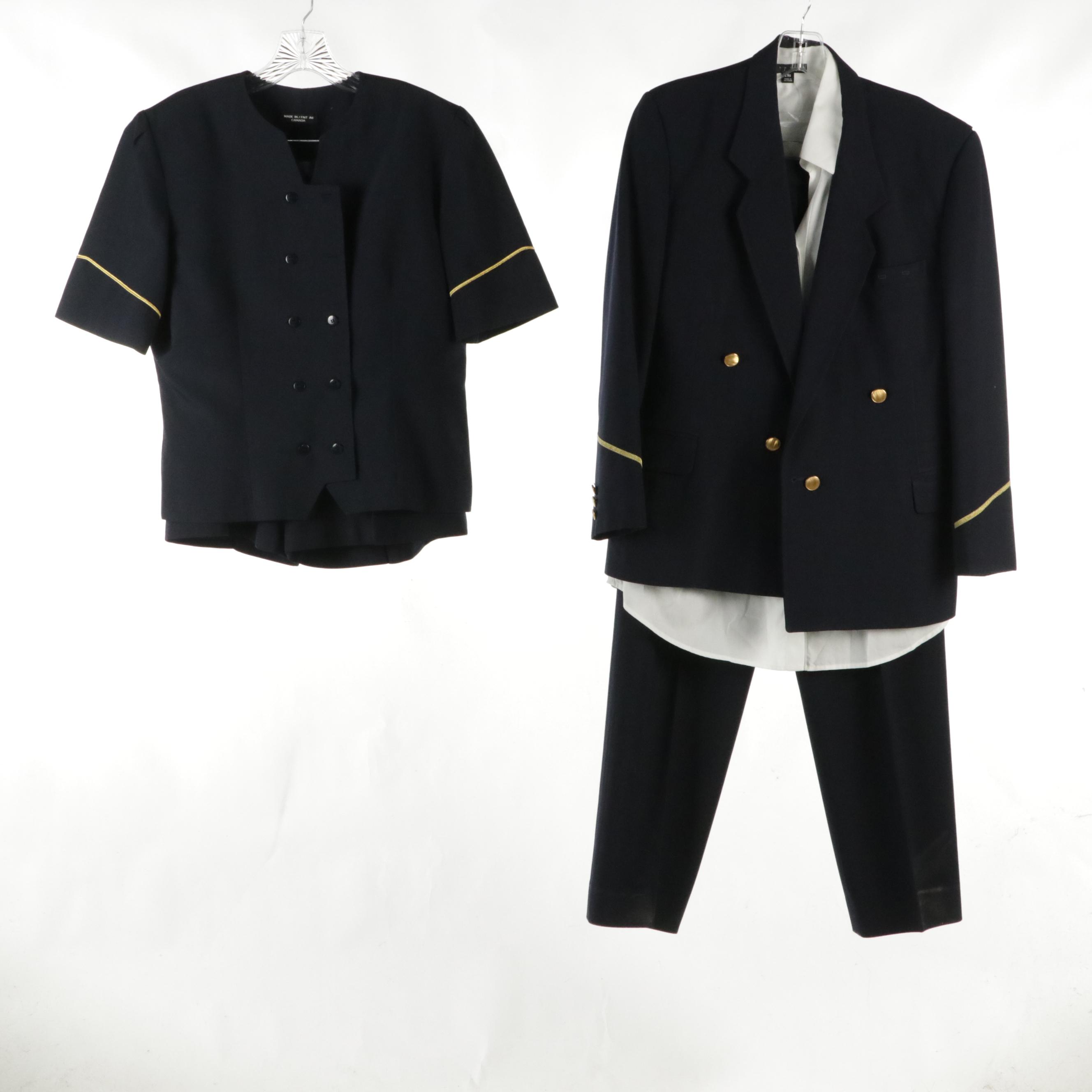All Bilt Wool Blend Pantsuit, Other Blazer, Shorts, & Cotton Button-Up Top
