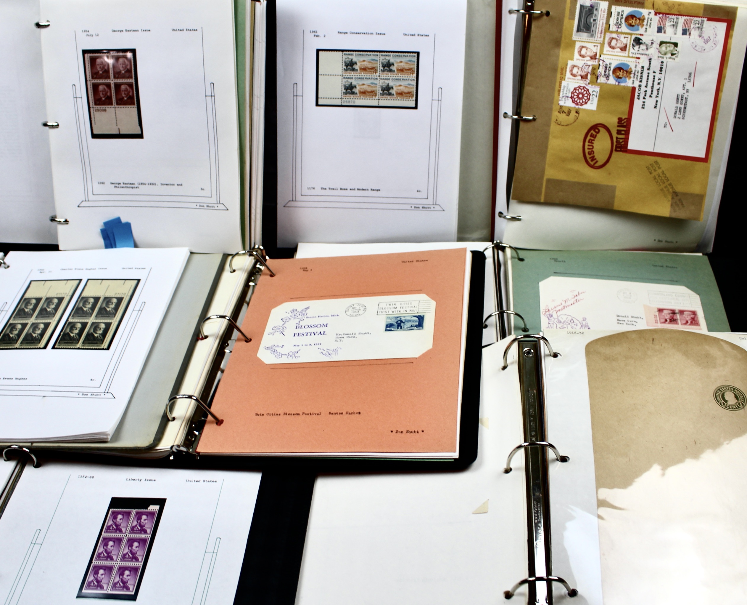 Sixteen Hand-Made Albums of Postage Stamp Collections