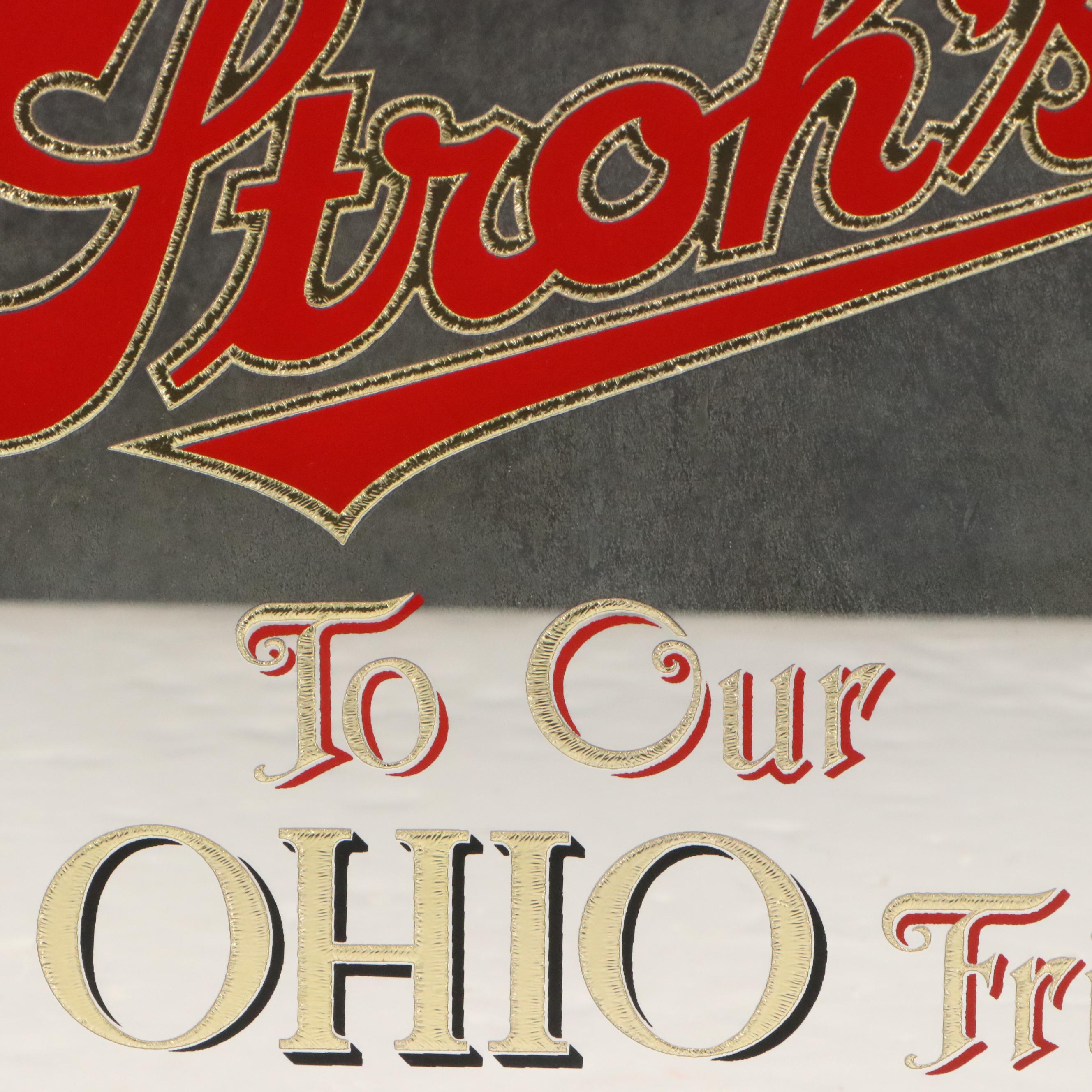 Stroh's Beer Mirrored Bar Sign