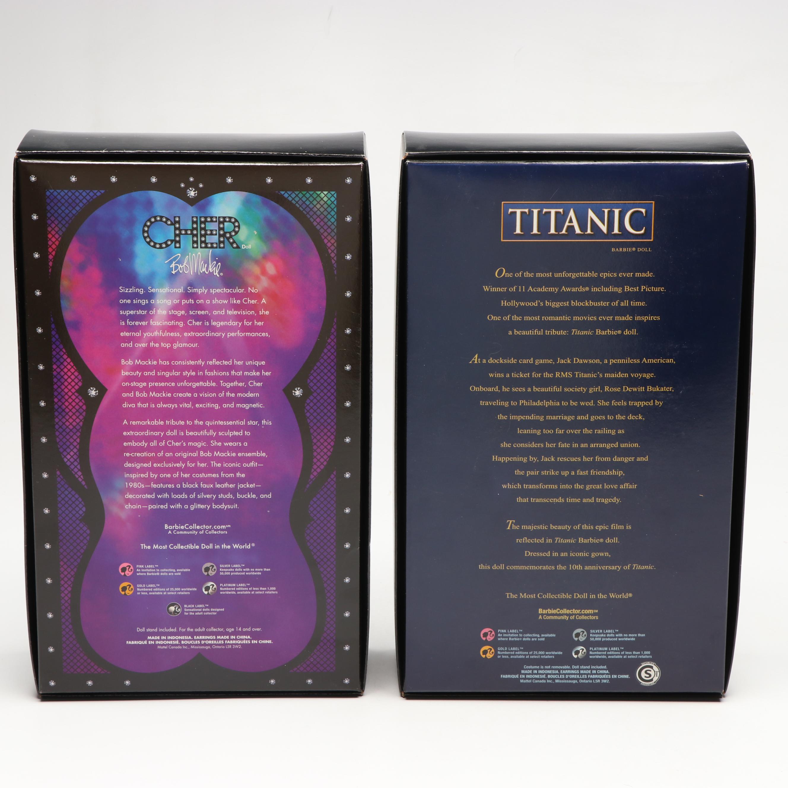 Mattel and Hasbro "Titanic," "Grease," "Cher," and "Elvis" Barbie Dolls