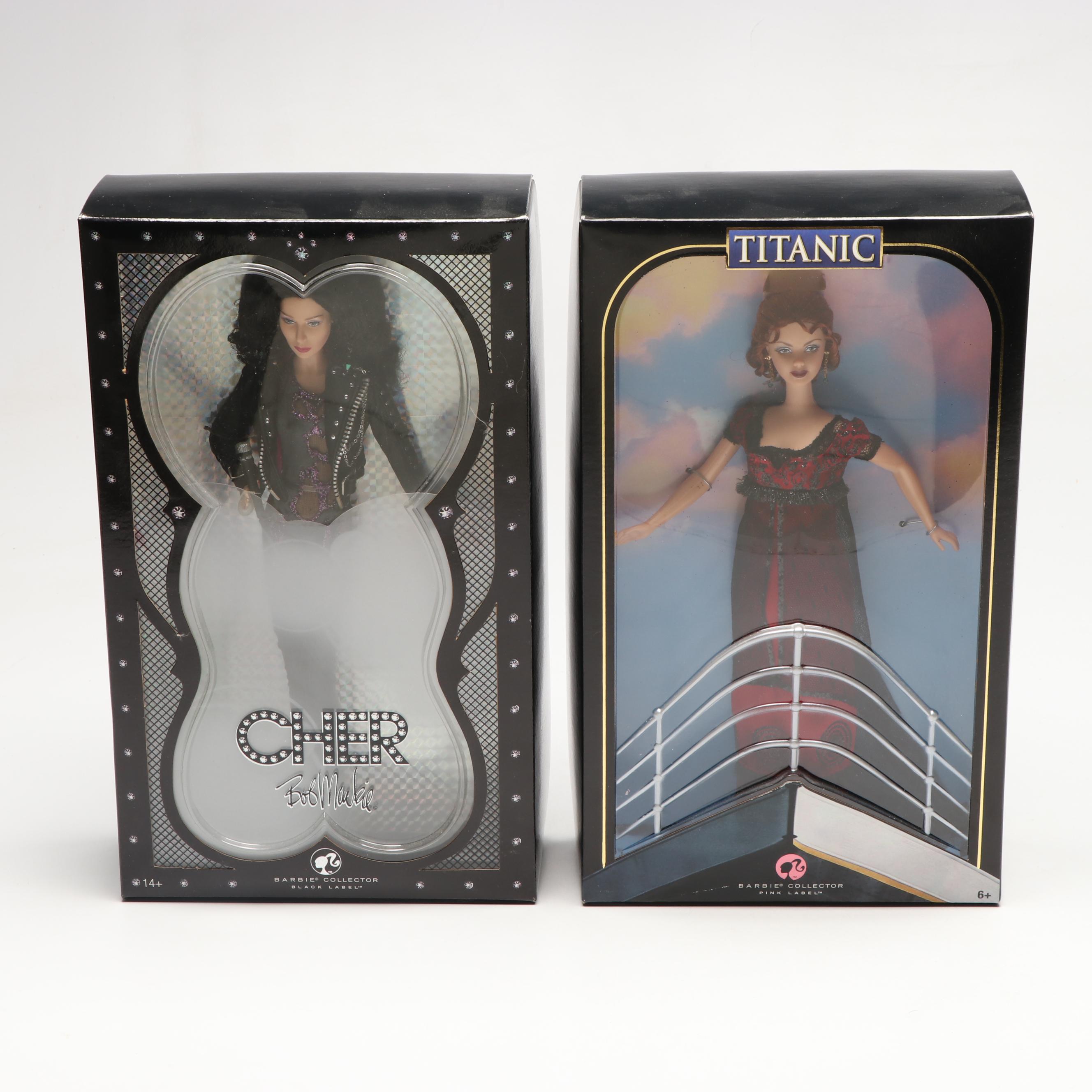 Mattel and Hasbro "Titanic," "Grease," "Cher," and "Elvis" Barbie Dolls
