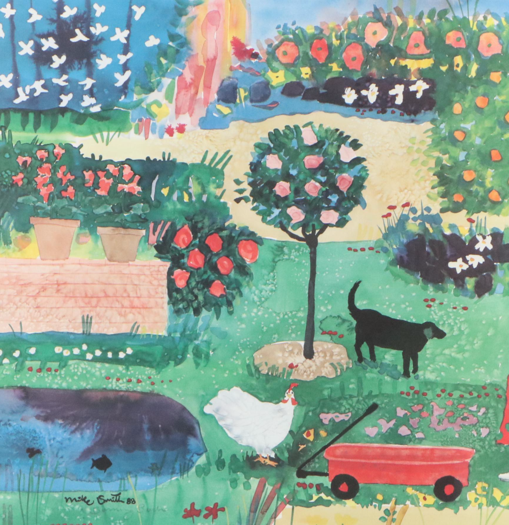 After Mike Smith Offset Lithograph "Burning Bush"